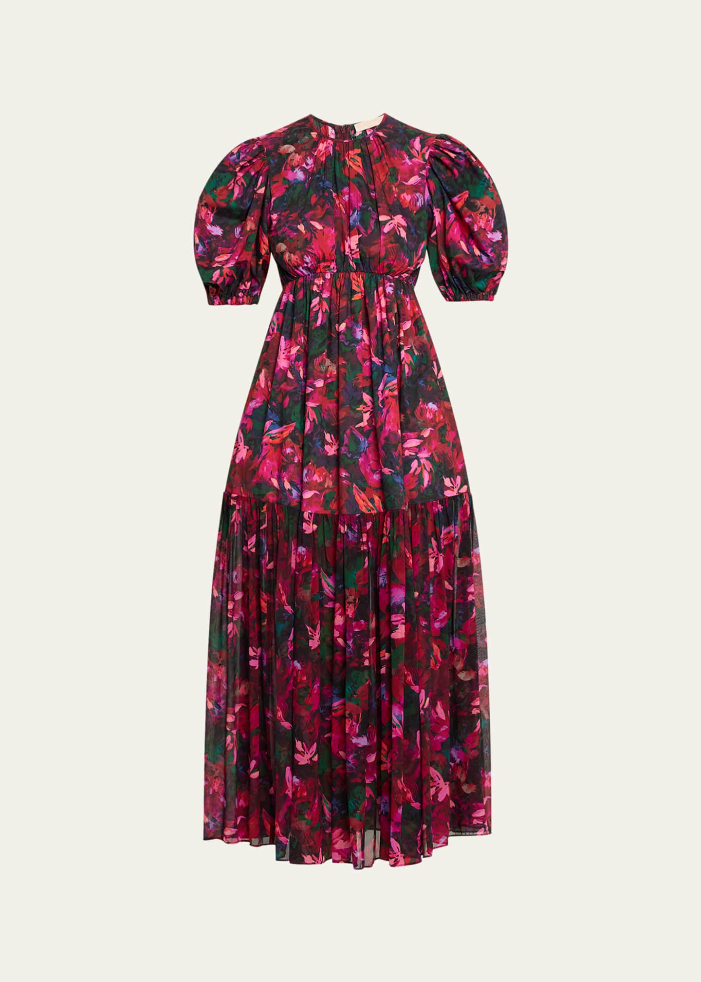 Ulla Johnson Collage Hibiscus Midi Dress Image 1 of 5