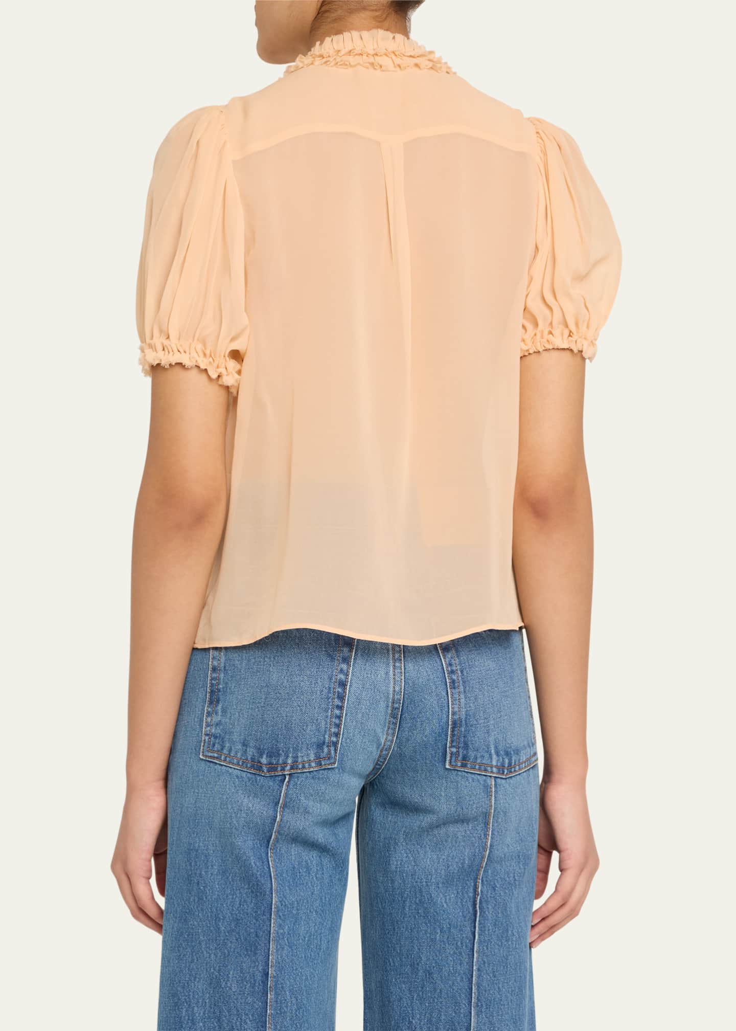 Ulla Johnson Adira Ruffled Silk Top Image 3 of 5
