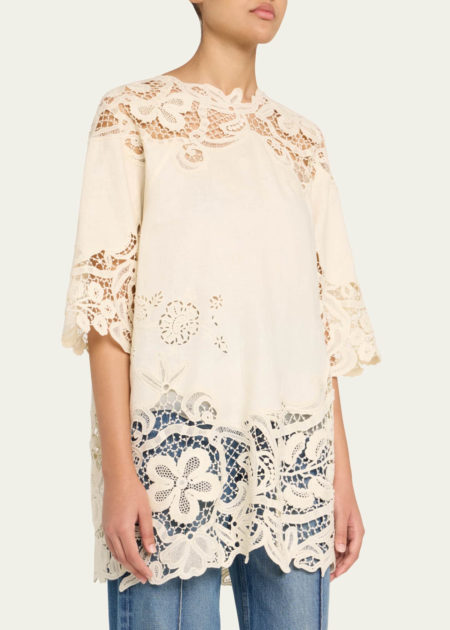 Ulla Johnson Brinna Embroidered Lace Tunic Image 4 of 5