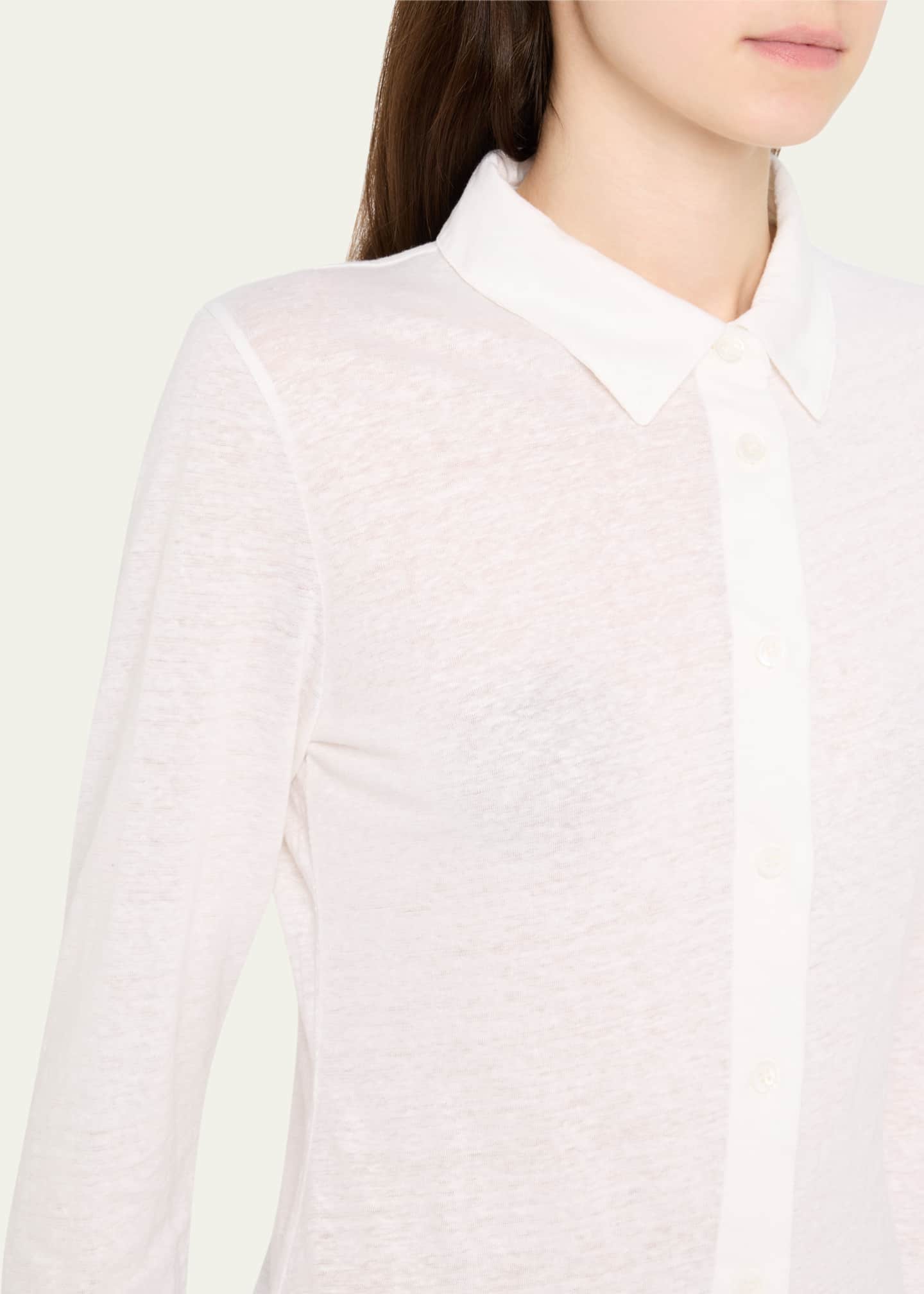 Majestic Filatures Button-Down Stretch Linen Shirt Image 5 of 5