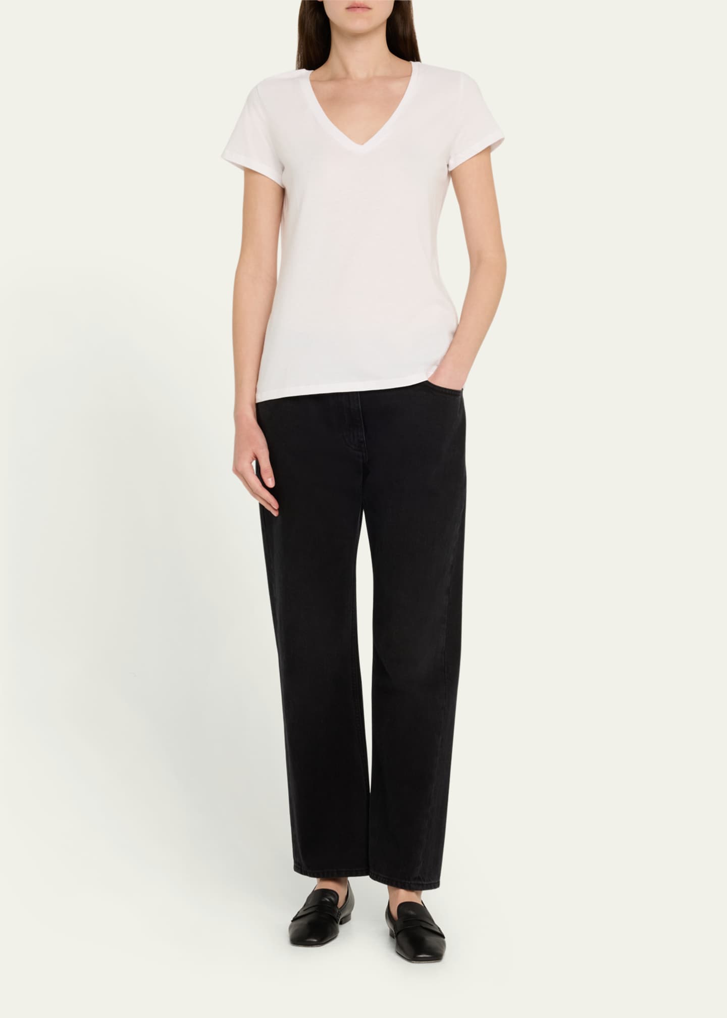 Majestic Filatures V-Neck Organic Cotton T-Shirt Image 2 of 5