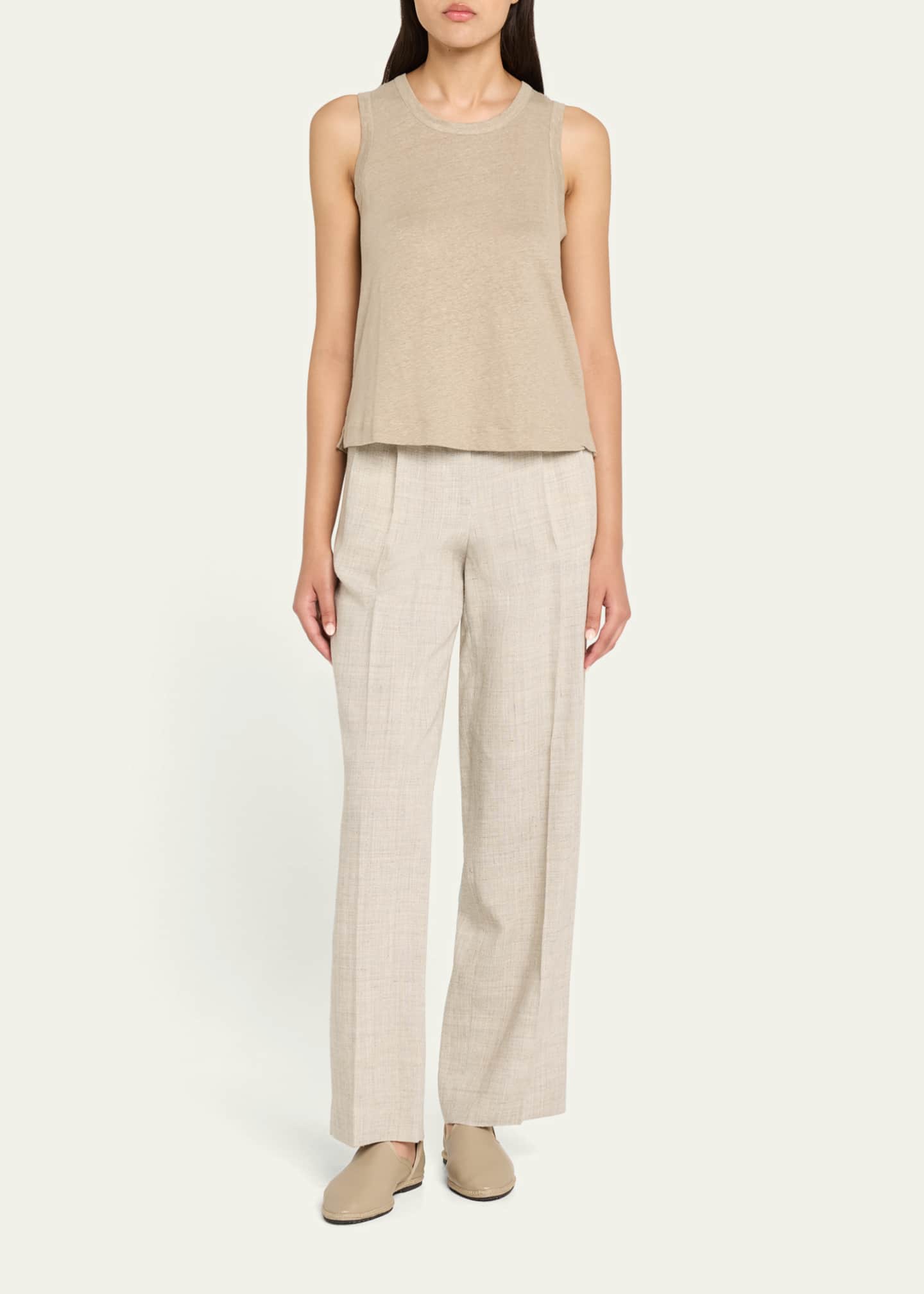 Majestic Filatures Crewneck Stretch Linen Tank Image 2 of 5