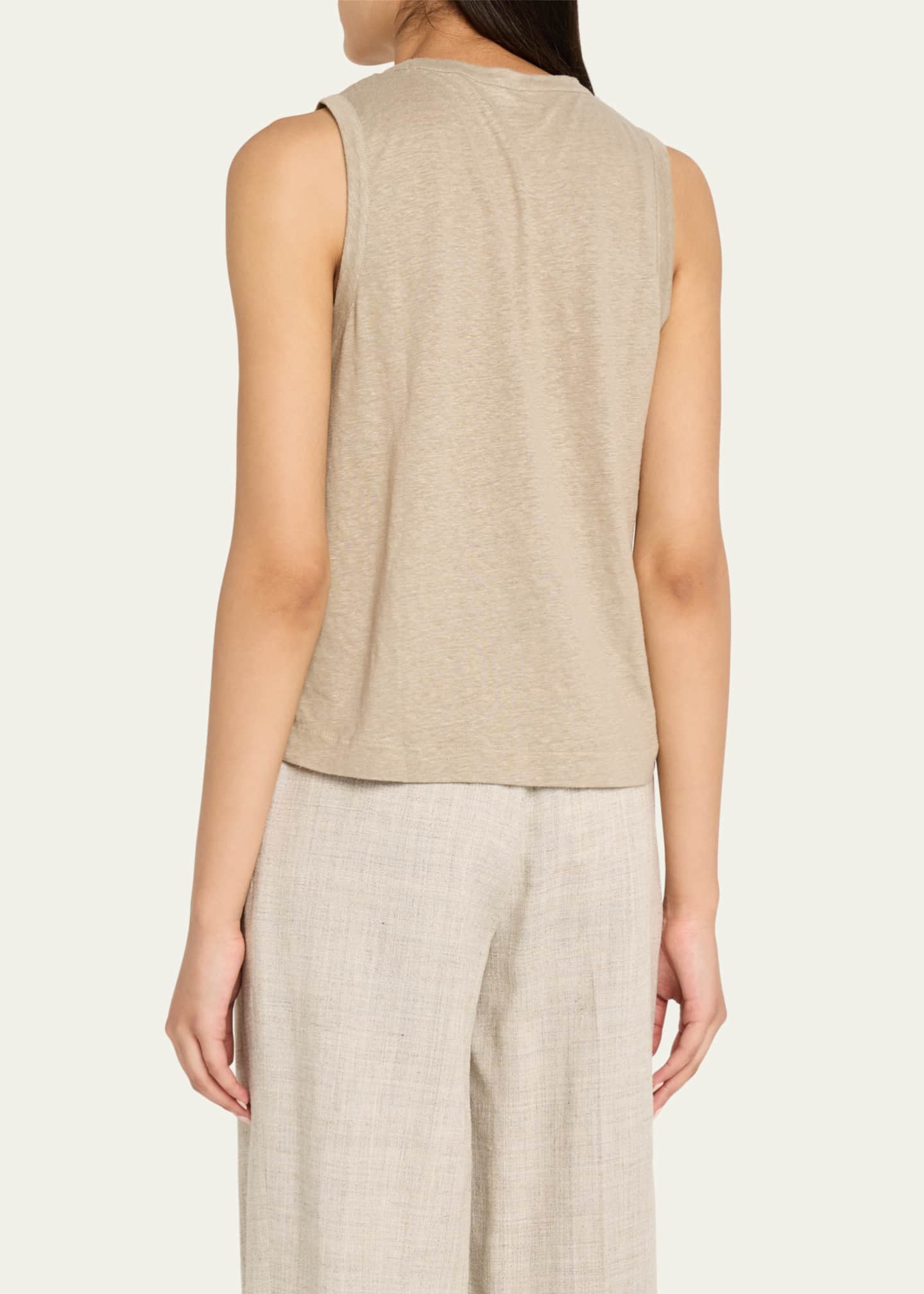 Majestic Filatures Crewneck Stretch Linen Tank Image 3 of 5