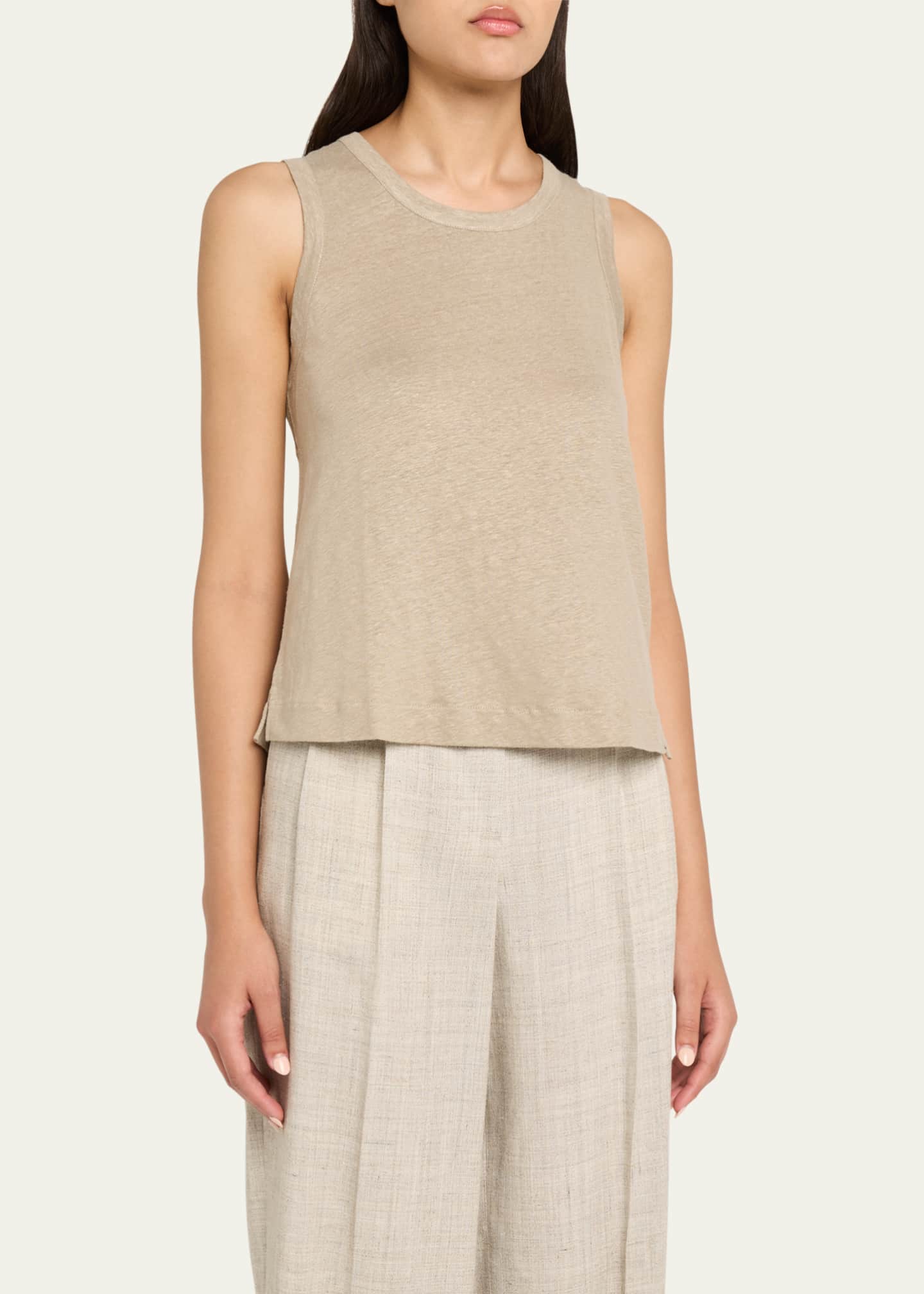 Majestic Filatures Crewneck Stretch Linen Tank Image 4 of 5