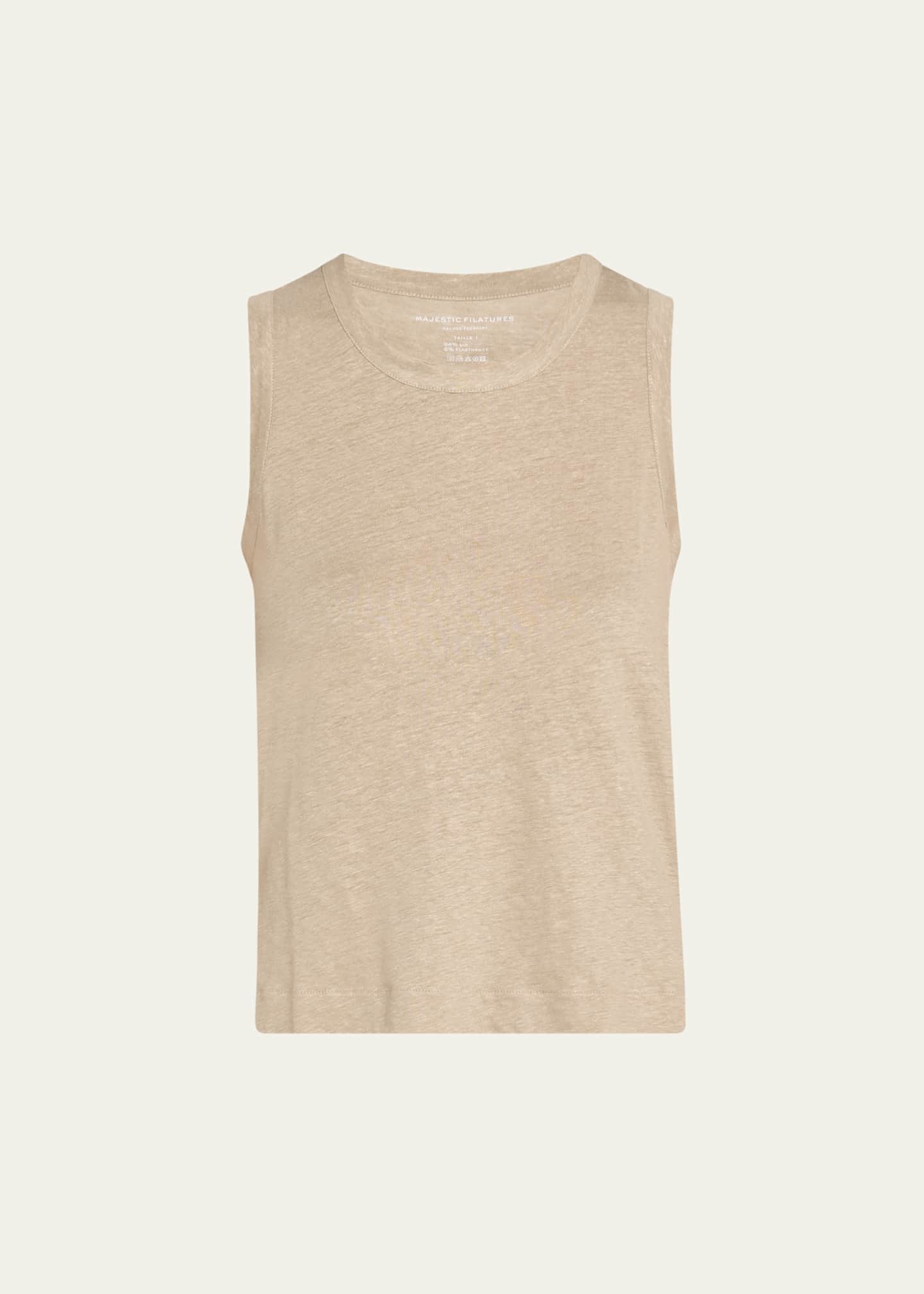Majestic Filatures Crewneck Stretch Linen Tank Image 1 of 5