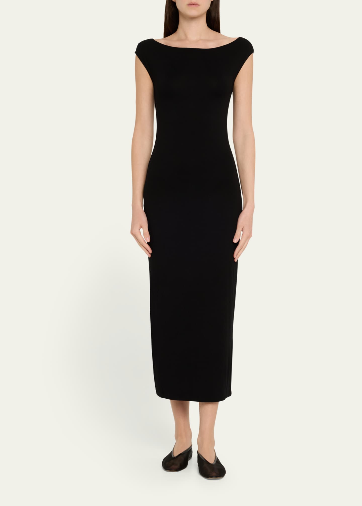 Majestic Filatures Soft Touch Bateau-Neck Bodycon Midi Dress Image 2 of 5