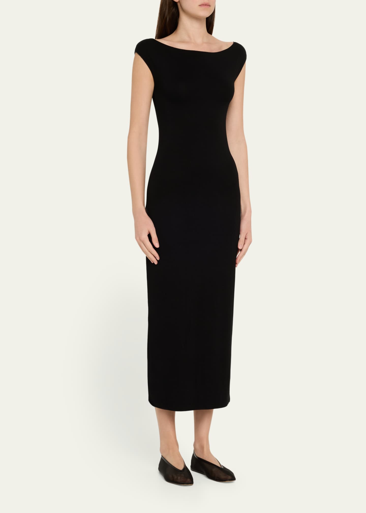 Majestic Filatures Soft Touch Bateau-Neck Bodycon Midi Dress Image 4 of 5