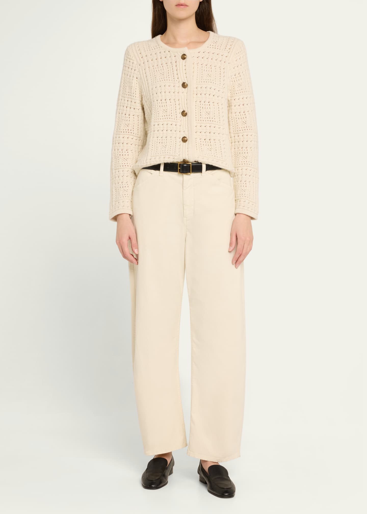 Nili Lotan Harry Open Knit Cashmere Sweater Jacket Image 2 of 5