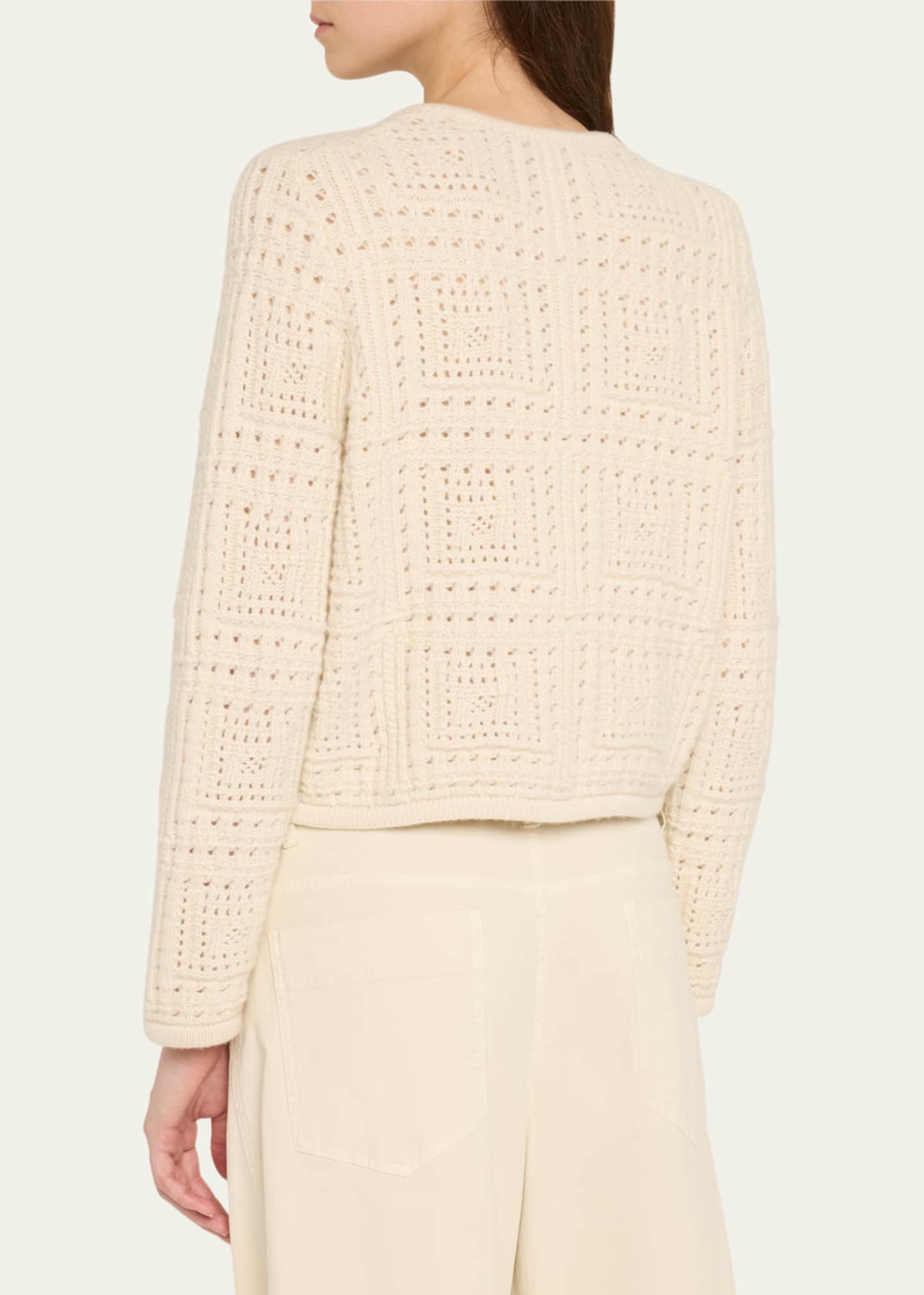 Nili Lotan Harry Open Knit Cashmere Sweater Jacket Image 3 of 5