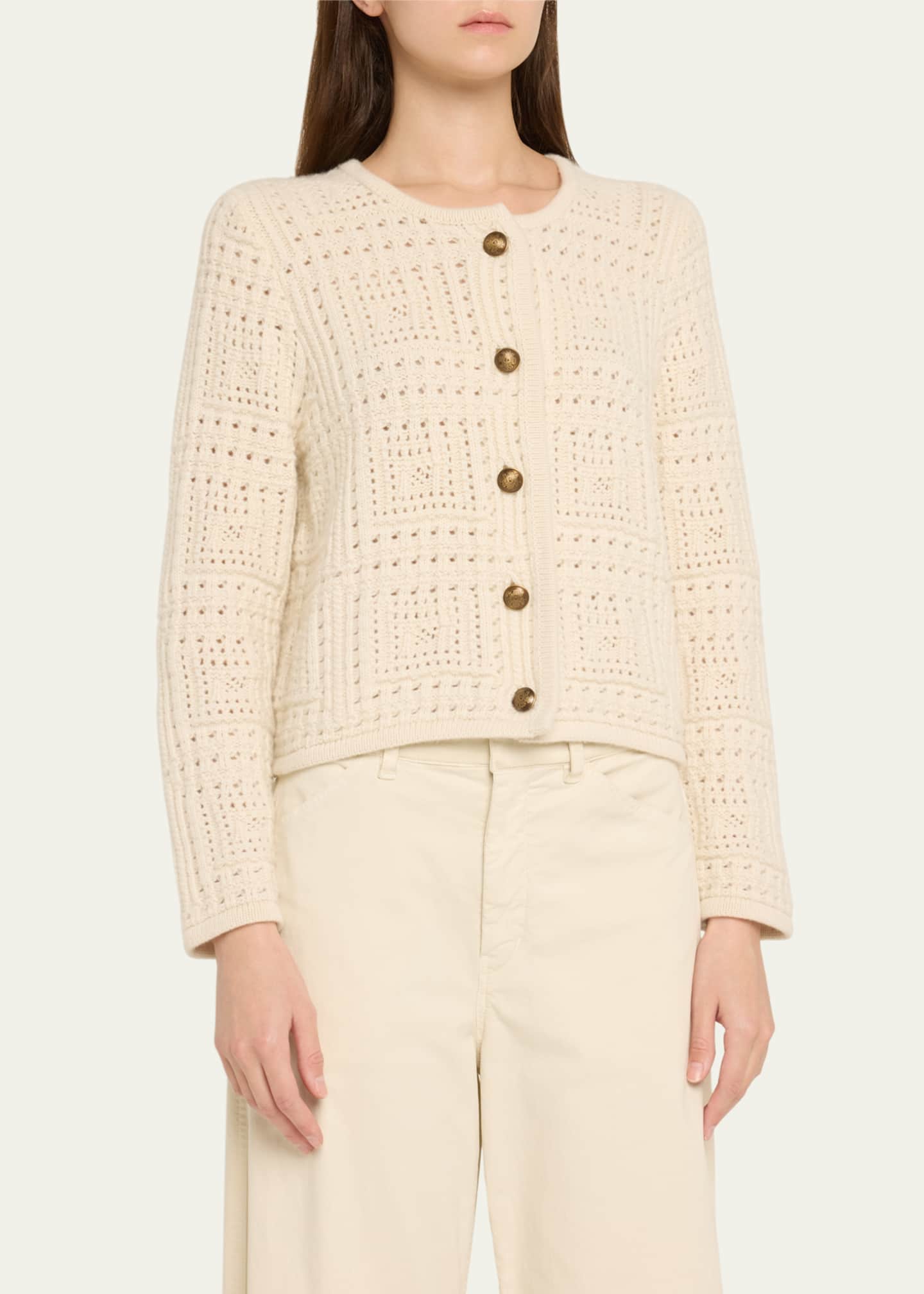 Nili Lotan Harry Open Knit Cashmere Sweater Jacket Image 4 of 5