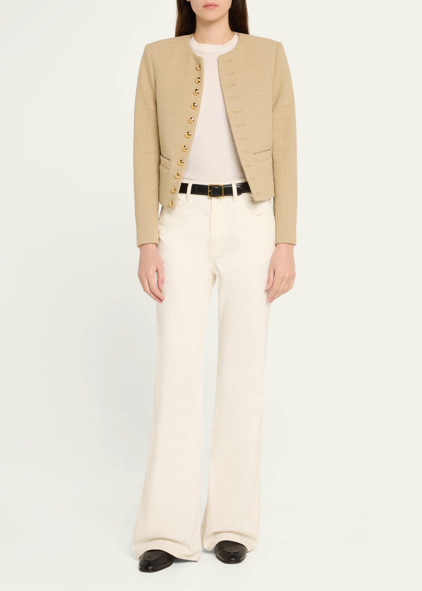 Nili Lotan Patti Open-Front Short Jacket Image 2 of 5
