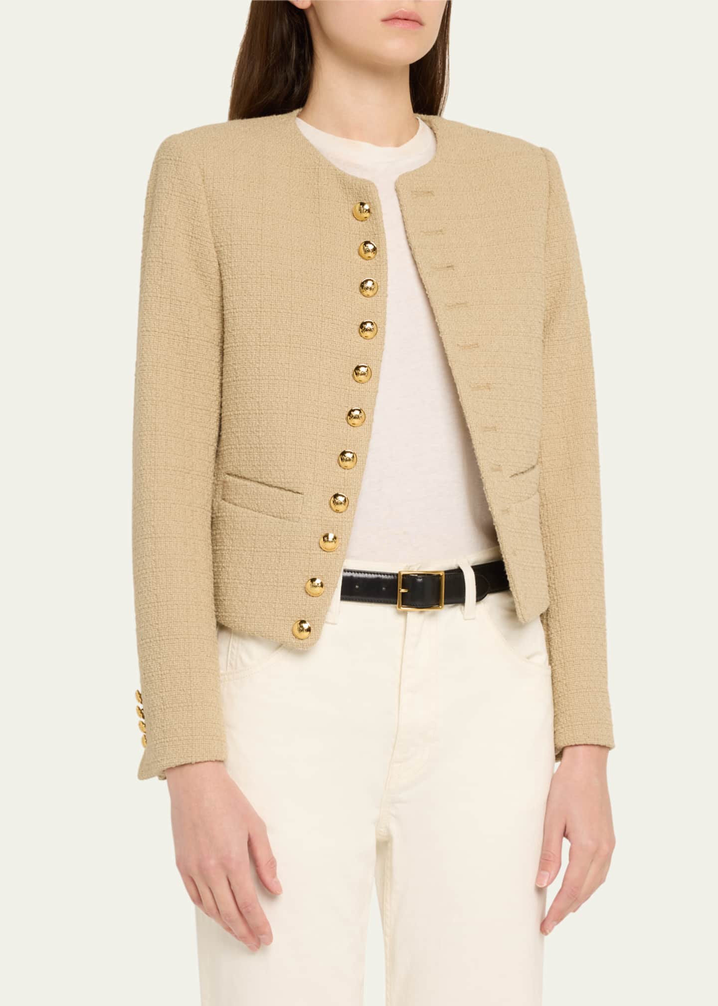 Nili Lotan Patti Open-Front Short Jacket Image 4 of 5