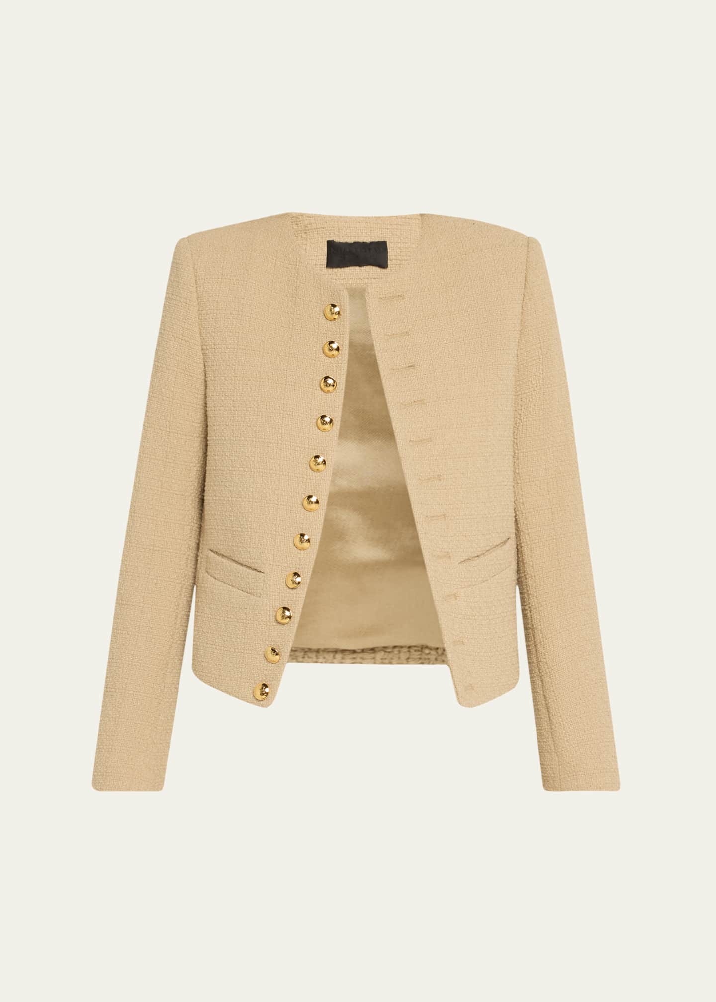 Nili Lotan Patti Open-Front Short Jacket Image 1 of 5