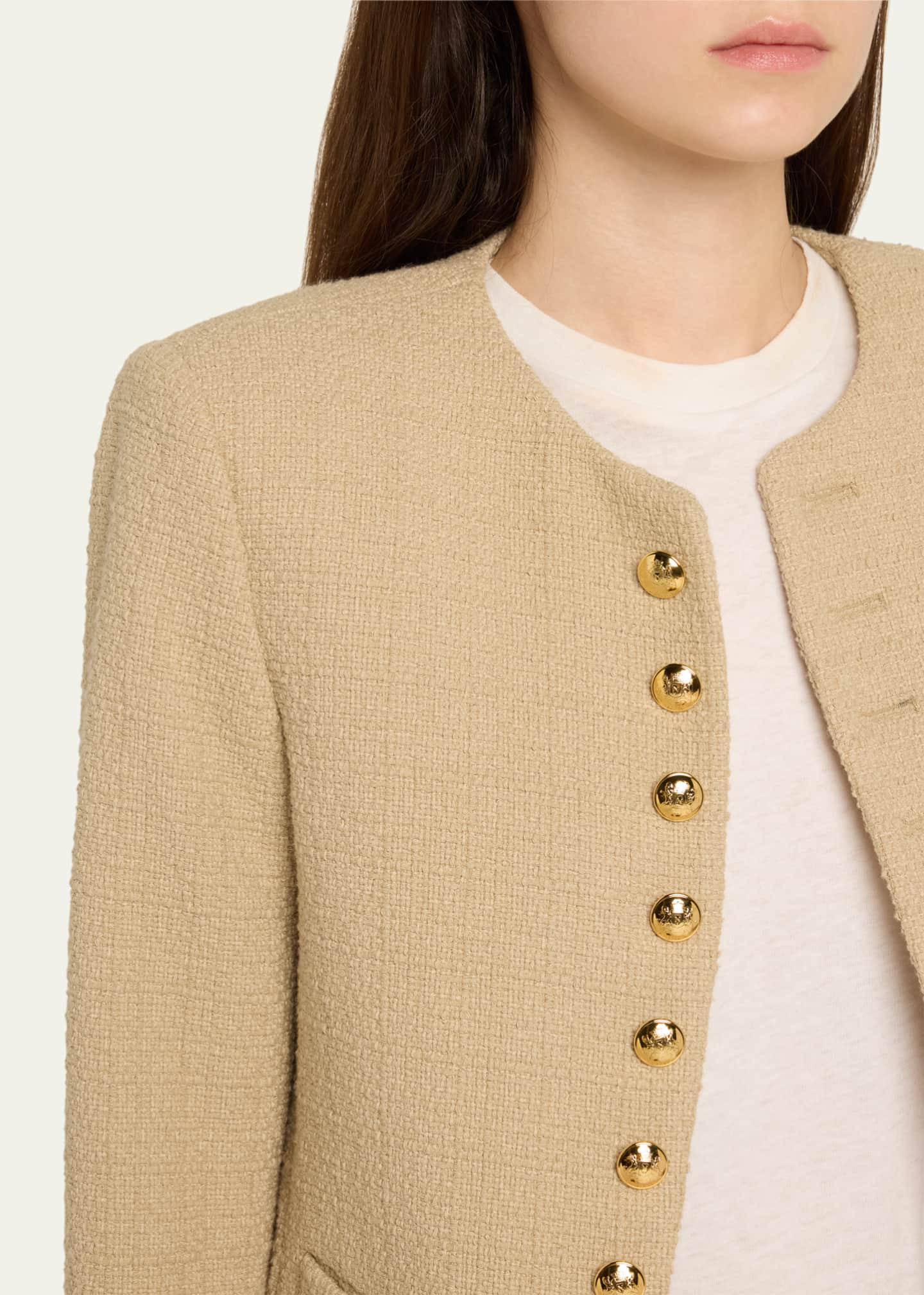 Nili Lotan Patti Open-Front Short Jacket Image 5 of 5