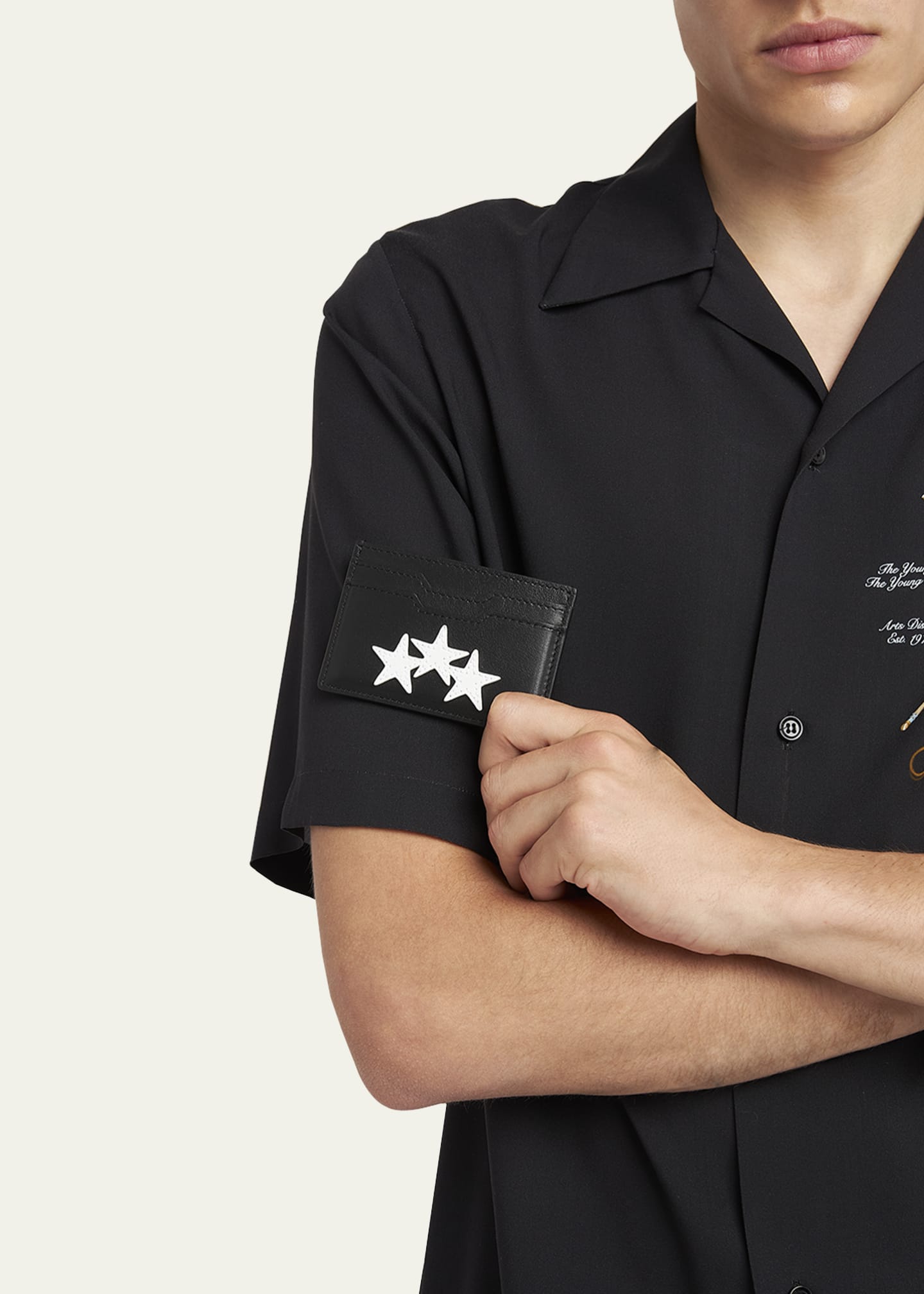 Amiri Men's Three Star Leather Card Holder Image 2 of 4