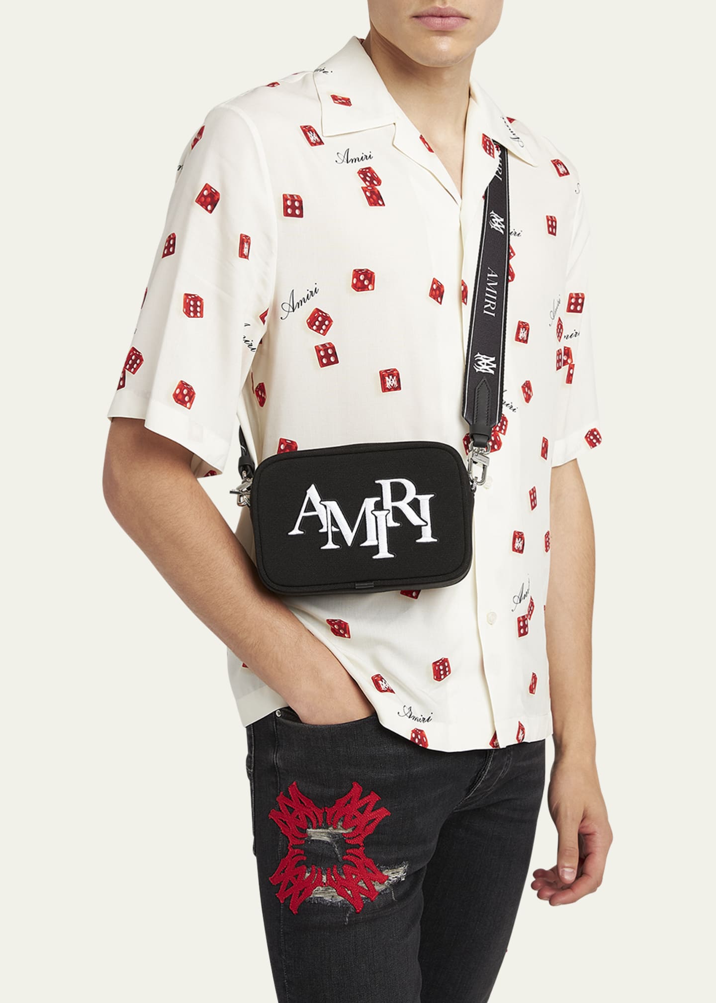 Amiri Men's Staggered Logo Crossbody Bag Image 5 of 6