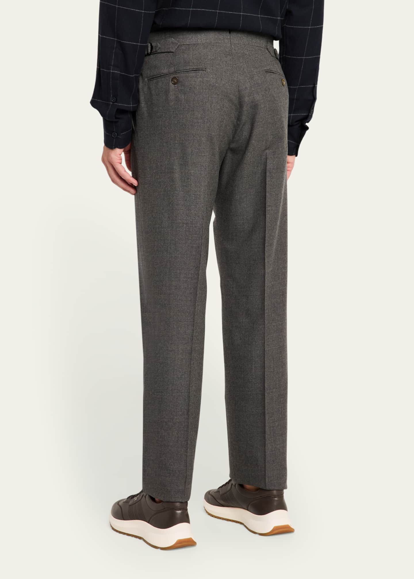 Ralph Lauren Purple Label Men's Gregory Worsted Flannel Pants Image 3 of 5