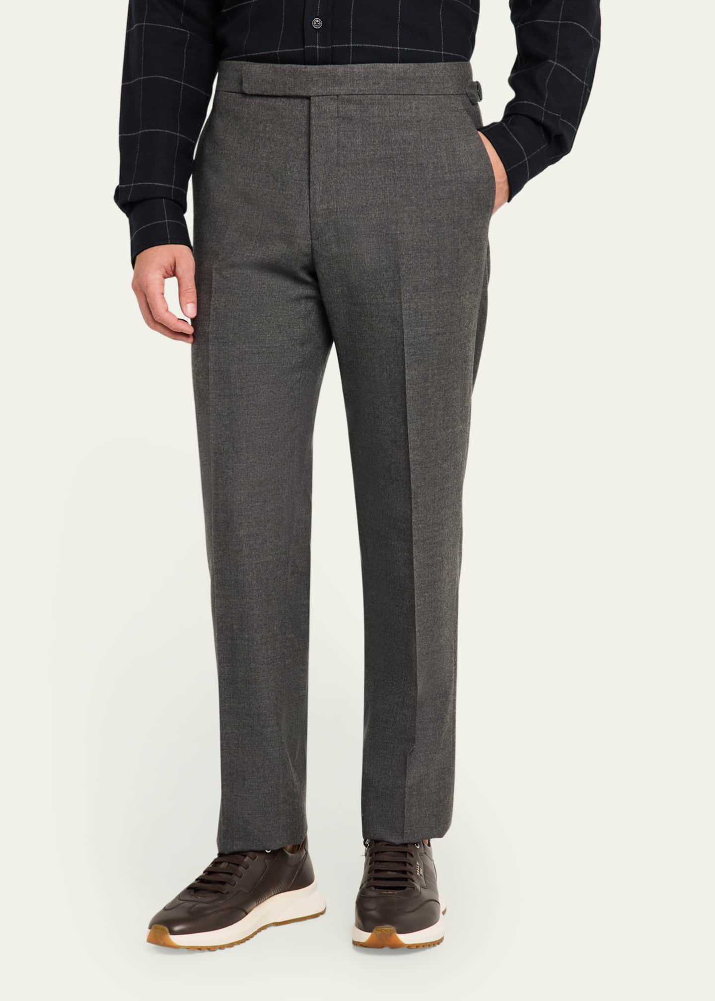 Ralph Lauren Purple Label Men's Gregory Worsted Flannel Pants Image 4 of 5