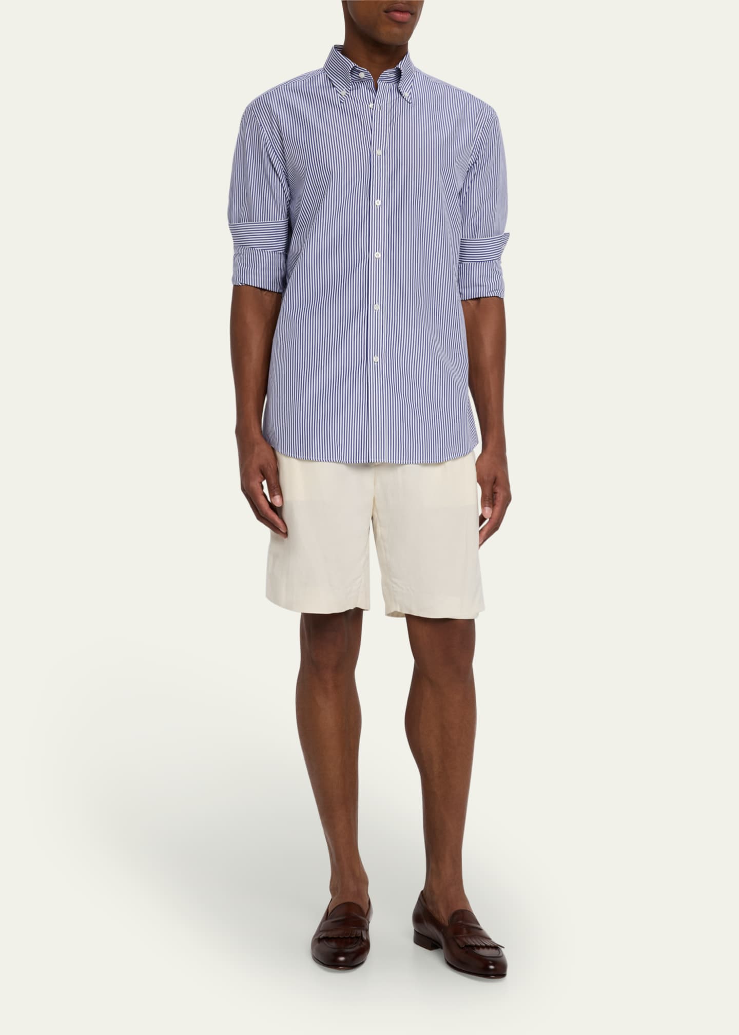 Ralph Lauren Purple Label Men's Cameron Bengal Stripe Sport Shirt Image 2 of 5