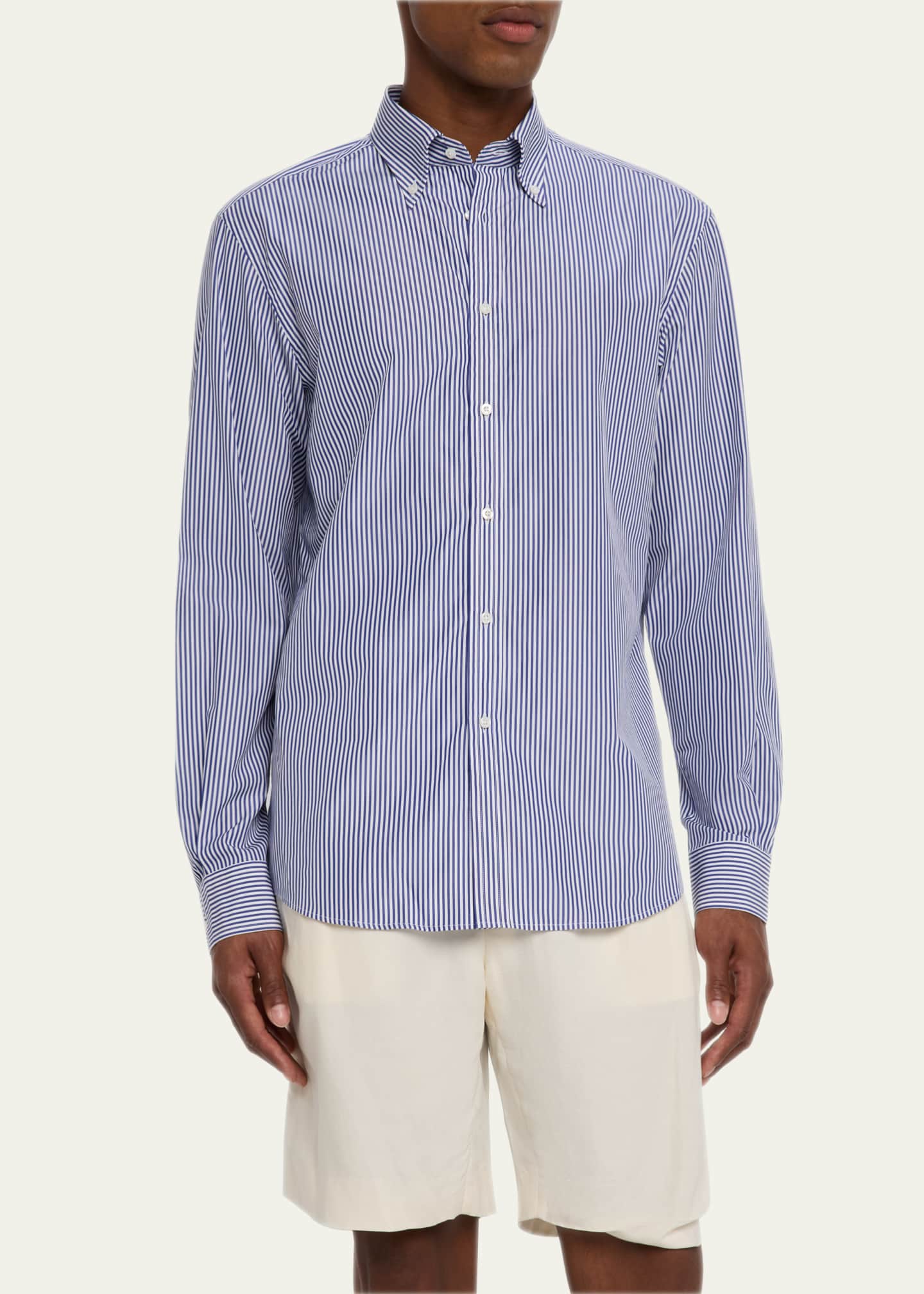Ralph Lauren Purple Label Men's Cameron Bengal Stripe Sport Shirt Image 4 of 5
