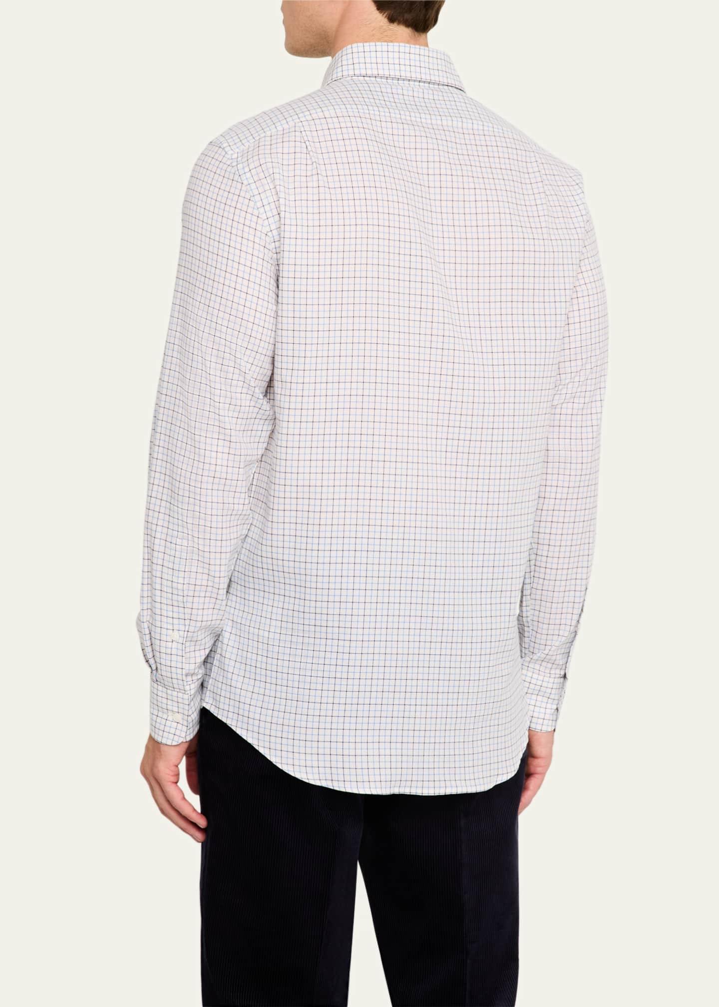 Ralph Lauren Purple Label Men's Stewart Flannel Windowpane Sport Shirt Image 3 of 5