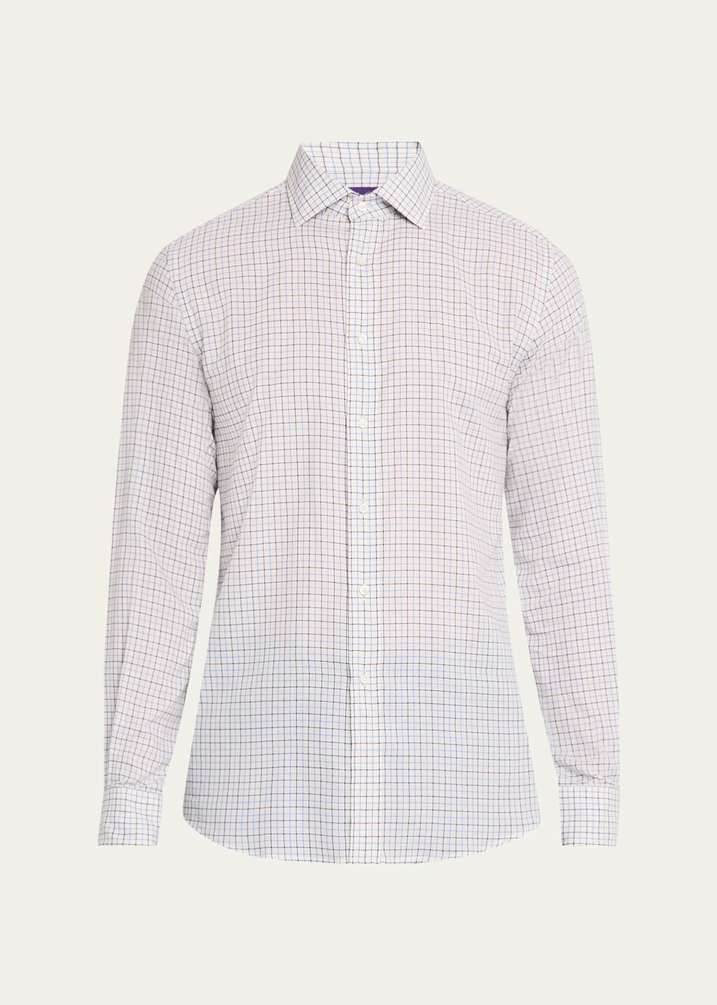 Ralph Lauren Purple Label Men's Stewart Flannel Windowpane Sport Shirt Image 1 of 5