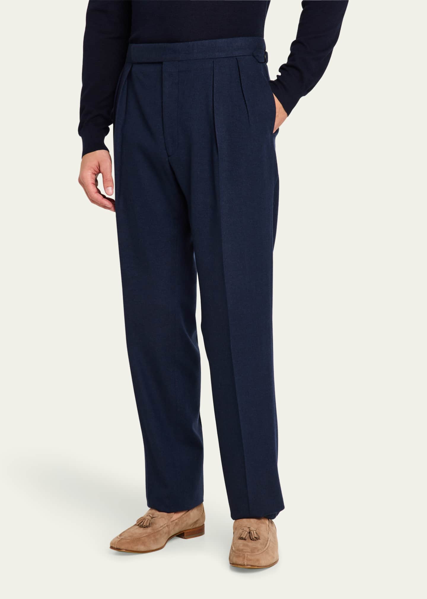 Ralph Lauren Purple Label Men's Gregory Pleated Herringbone