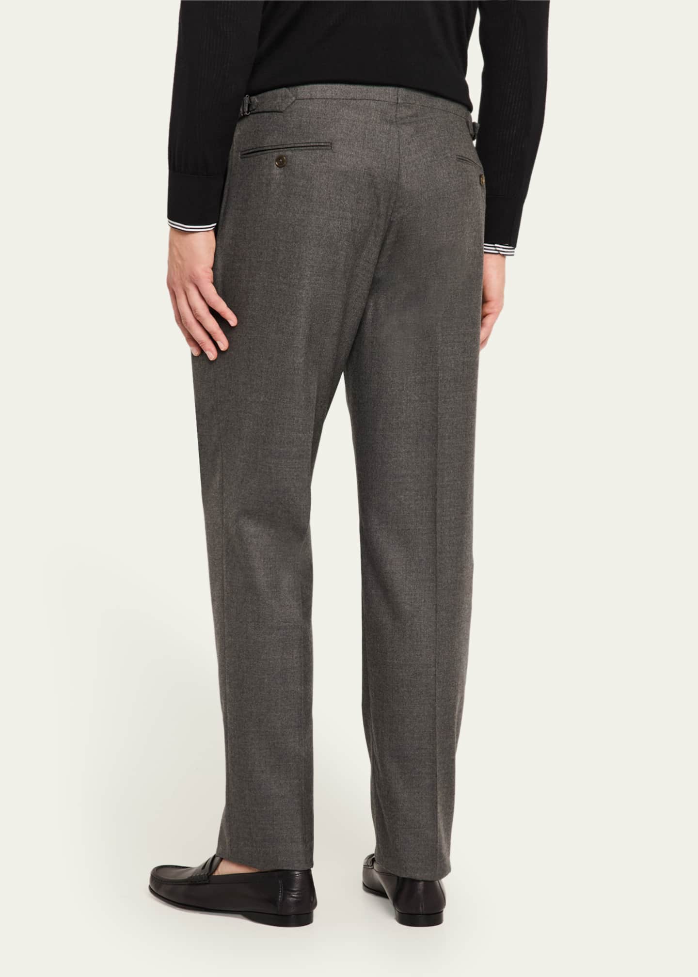 Ralph Lauren Purple Label Men's Gregory Pleated Flannel Pants Image 3 of 5