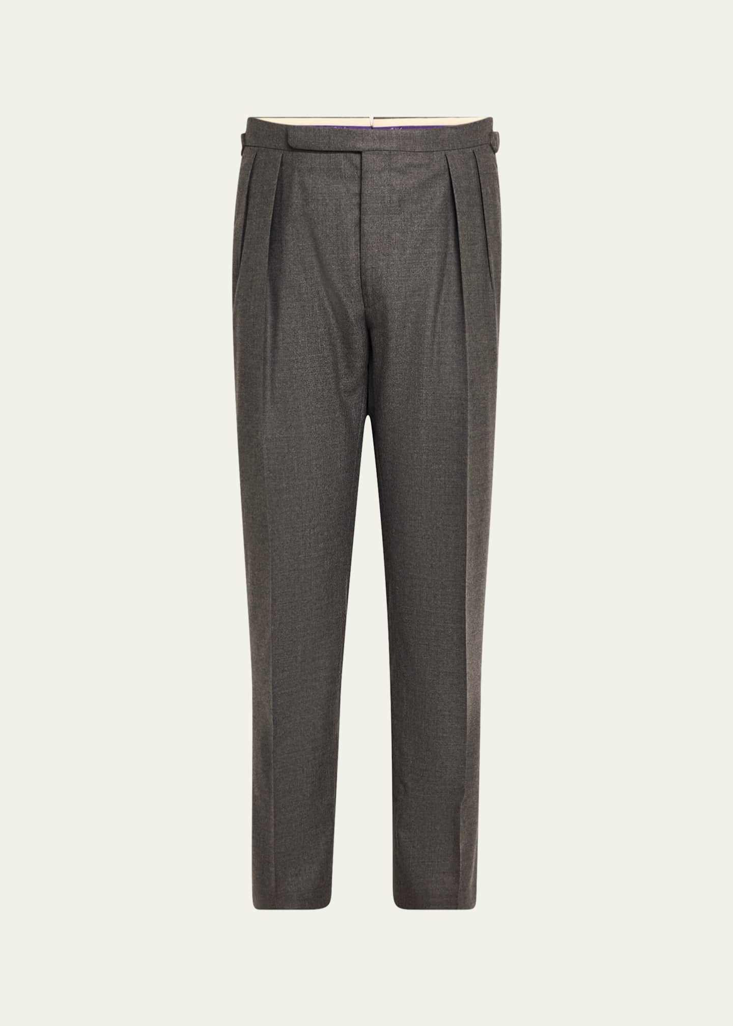Ralph Lauren Purple Label Men's Gregory Pleated Flannel Pants Image 1 of 5