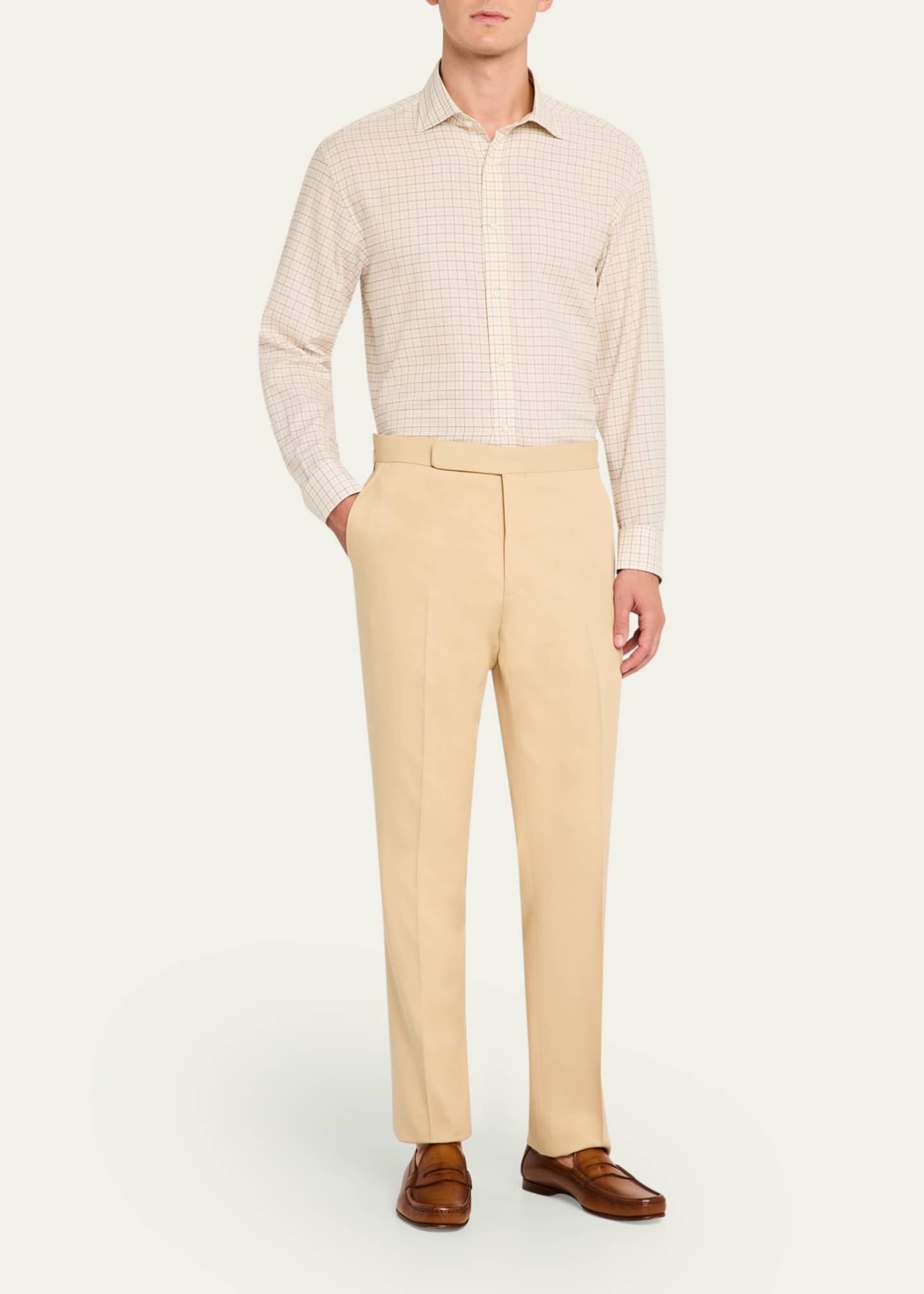 Ralph Lauren Purple Label Men's Aston Brushed Tattersall Sport Shirt Image 2 of 5