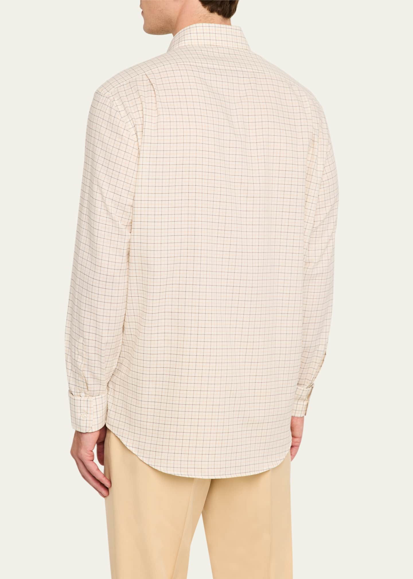 Ralph Lauren Purple Label Men's Aston Brushed Tattersall Sport Shirt Image 3 of 5