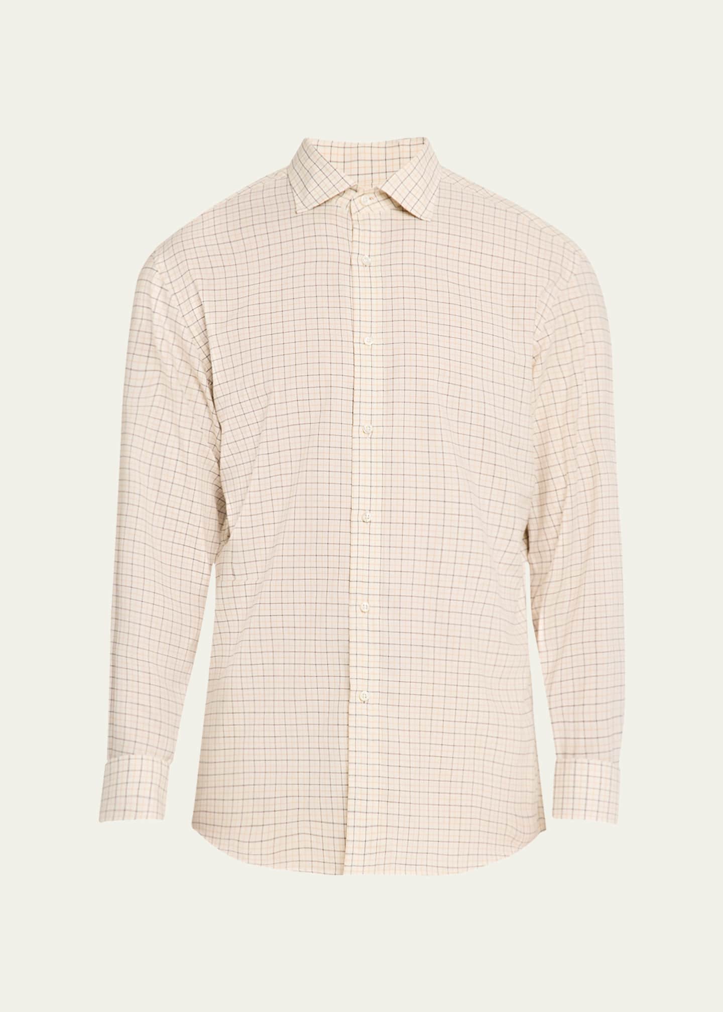 Ralph Lauren Purple Label Men's Aston Brushed Tattersall Sport Shirt Image 1 of 5
