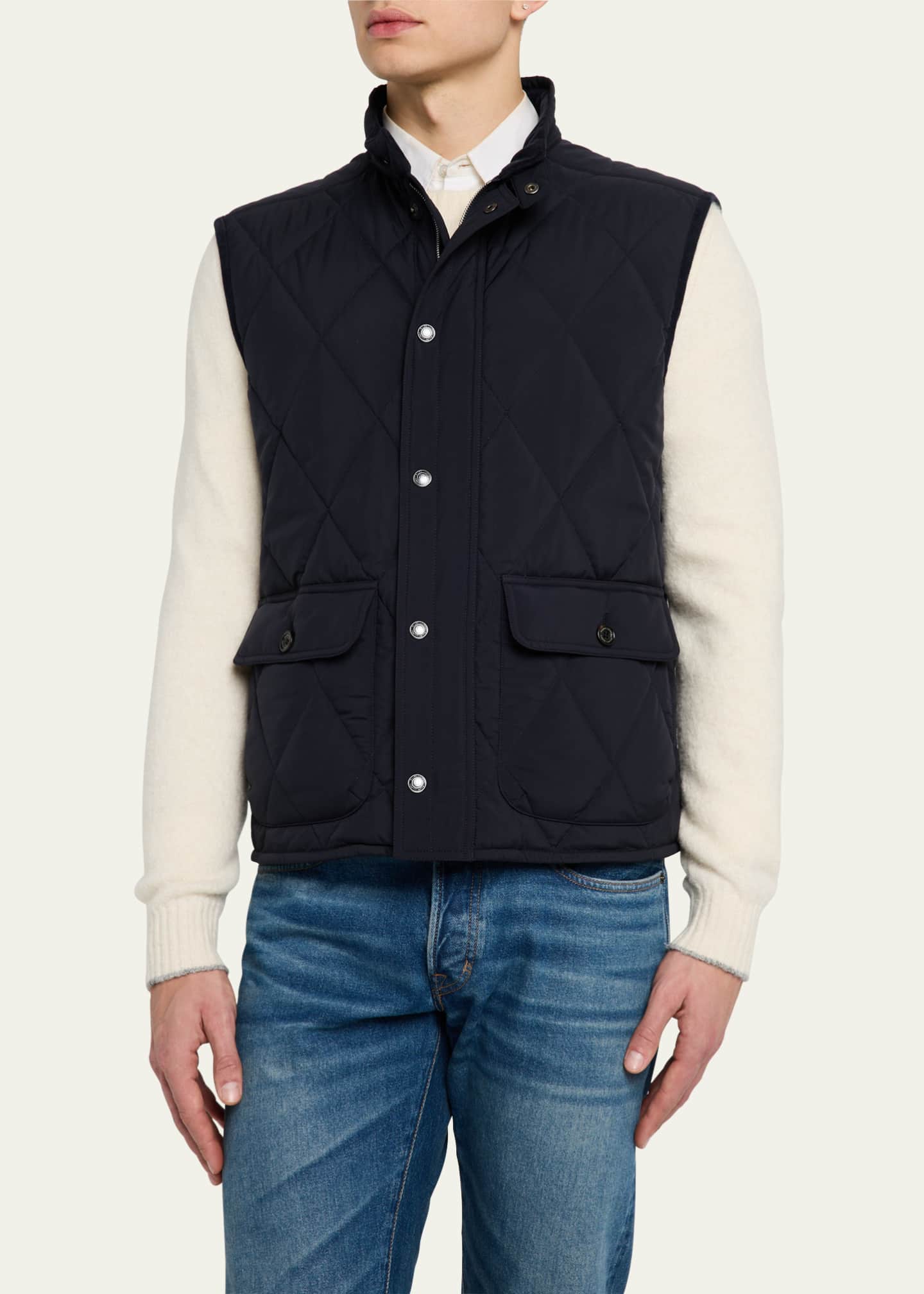 Ralph Lauren Purple Label ネイビー ダウンベスト S Ralph Lauren Purple Label Men's Carleton Quilted Down Vest
