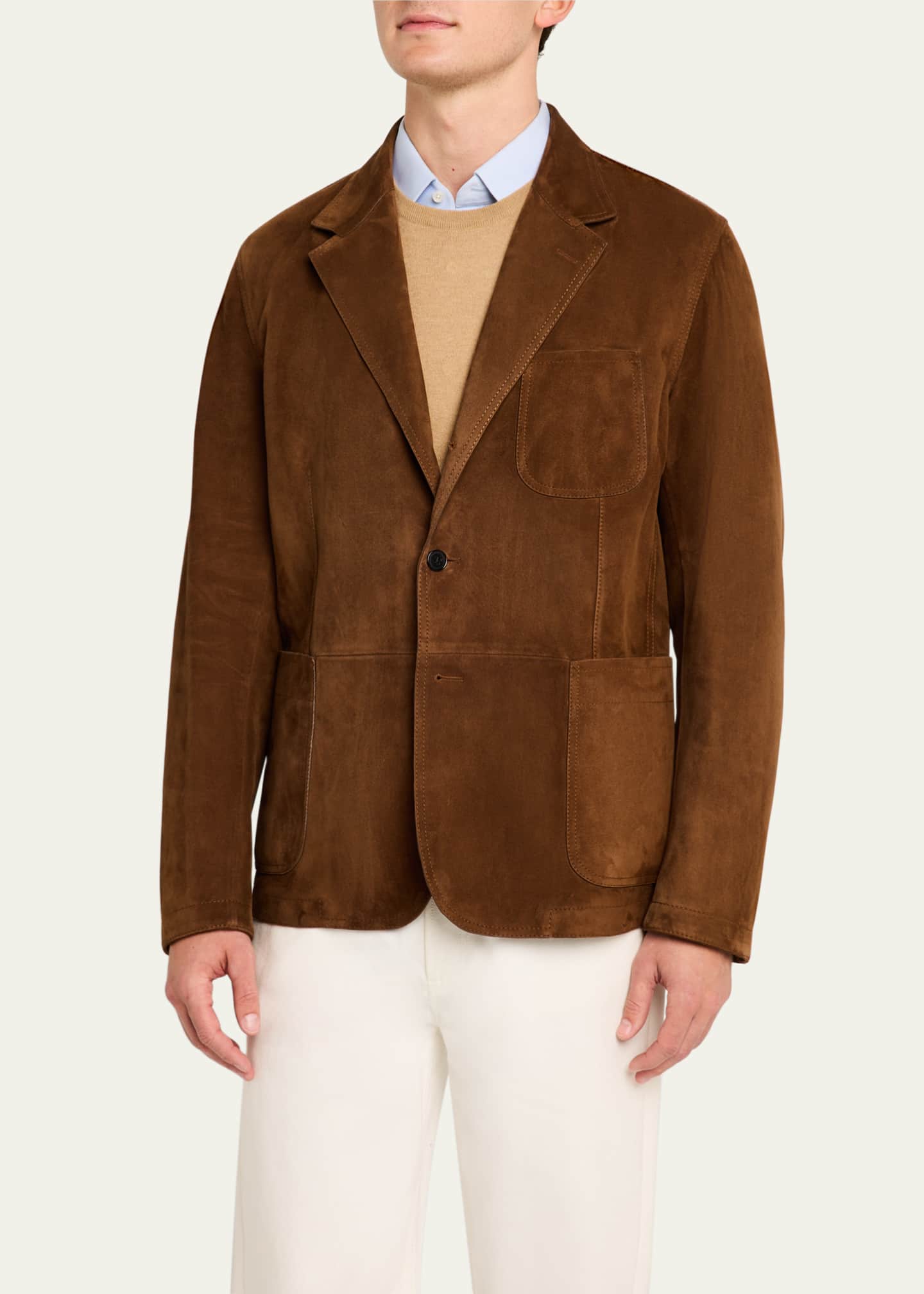 Ralph Lauren Purple Label Men's Stewart Suede Sport Coat Image 4 of 8