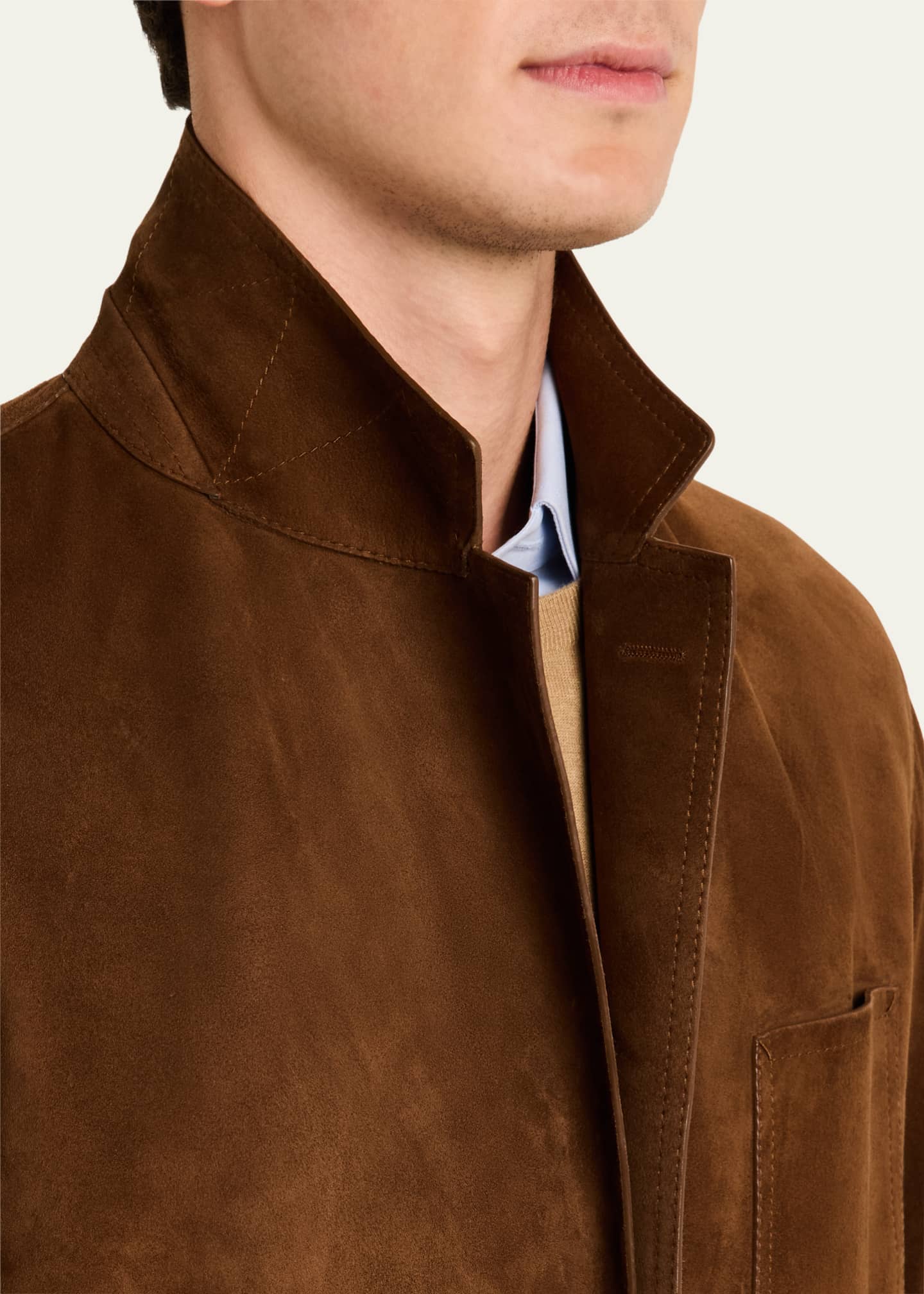 Ralph Lauren Purple Label Men's Stewart Suede Sport Coat Image 7 of 8