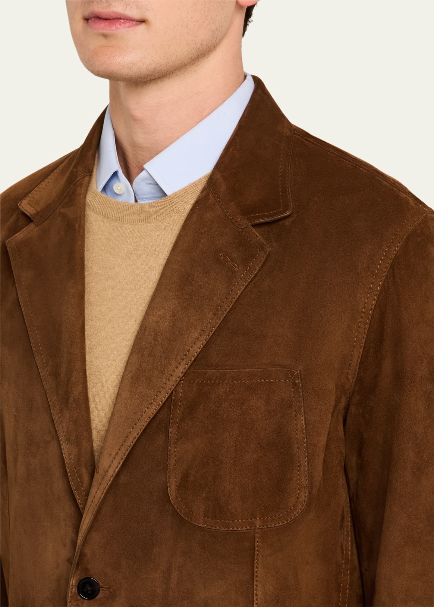 Ralph Lauren Purple Label Men's Stewart Suede Sport Coat Image 5 of 8