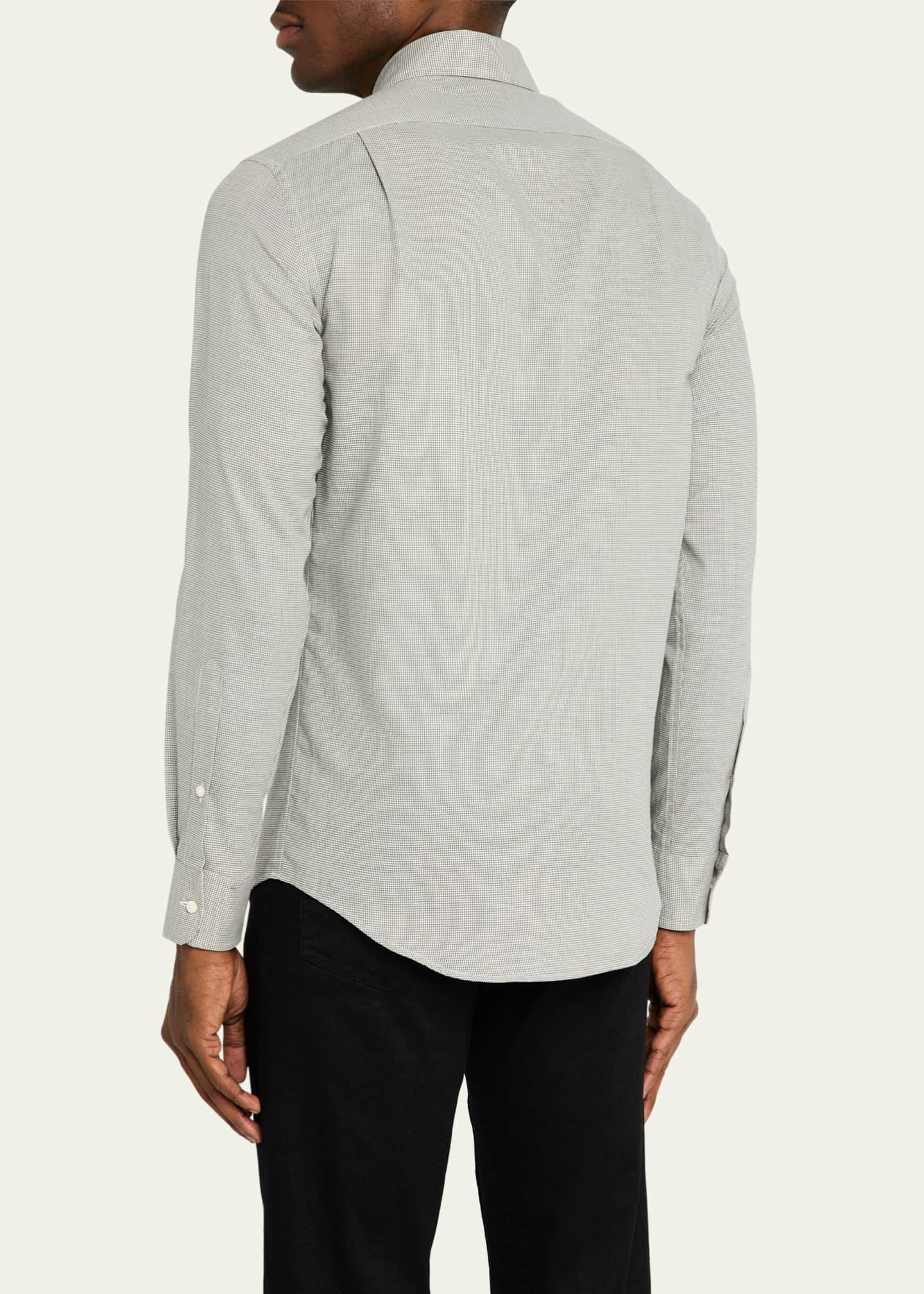Ralph Lauren Purple Label Men's Aston Mini-Houndstooth Sport Shirt Image 3 of 5
