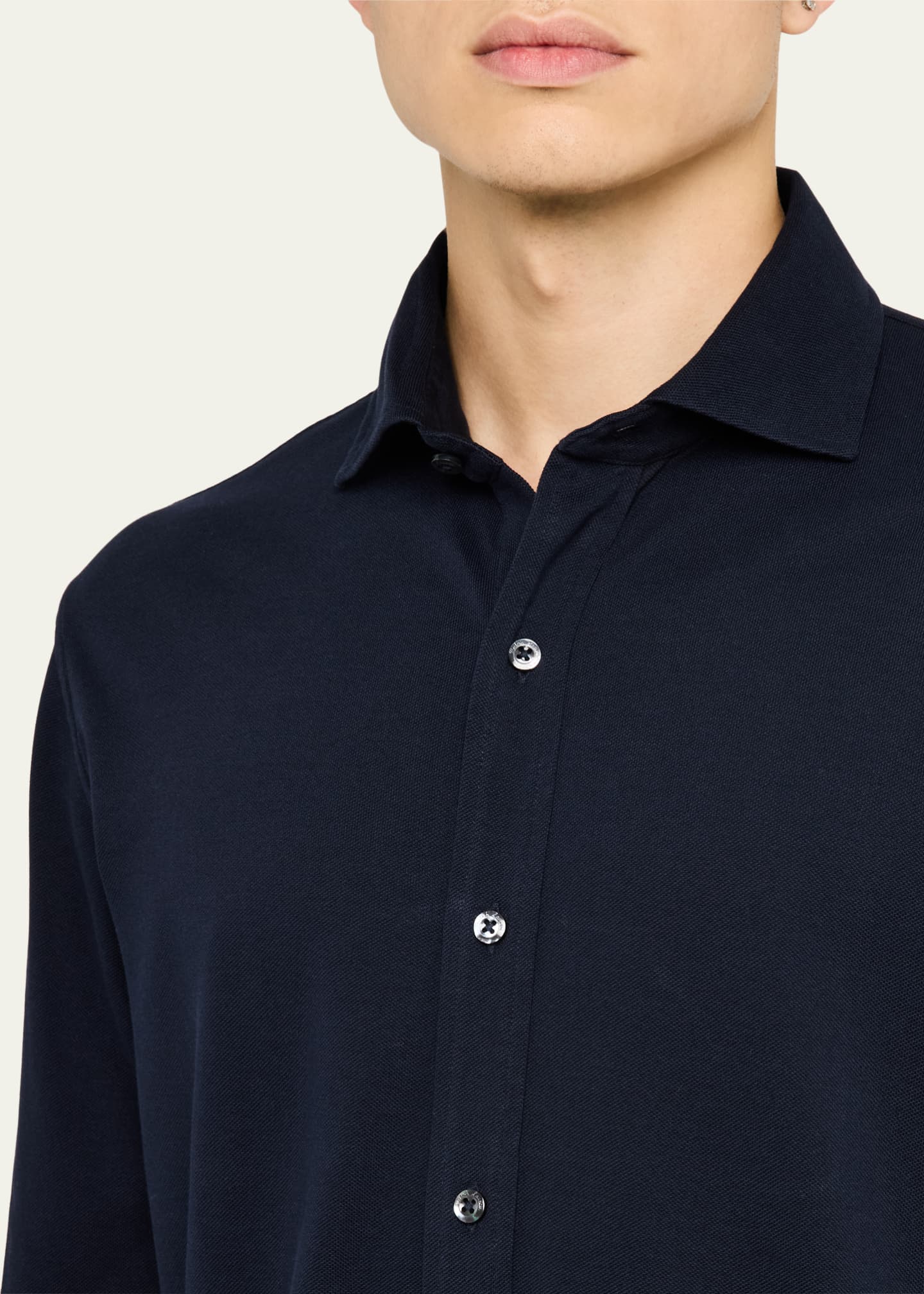 Ralph Lauren Purple Label Men's Washed Pique Sport Shirt