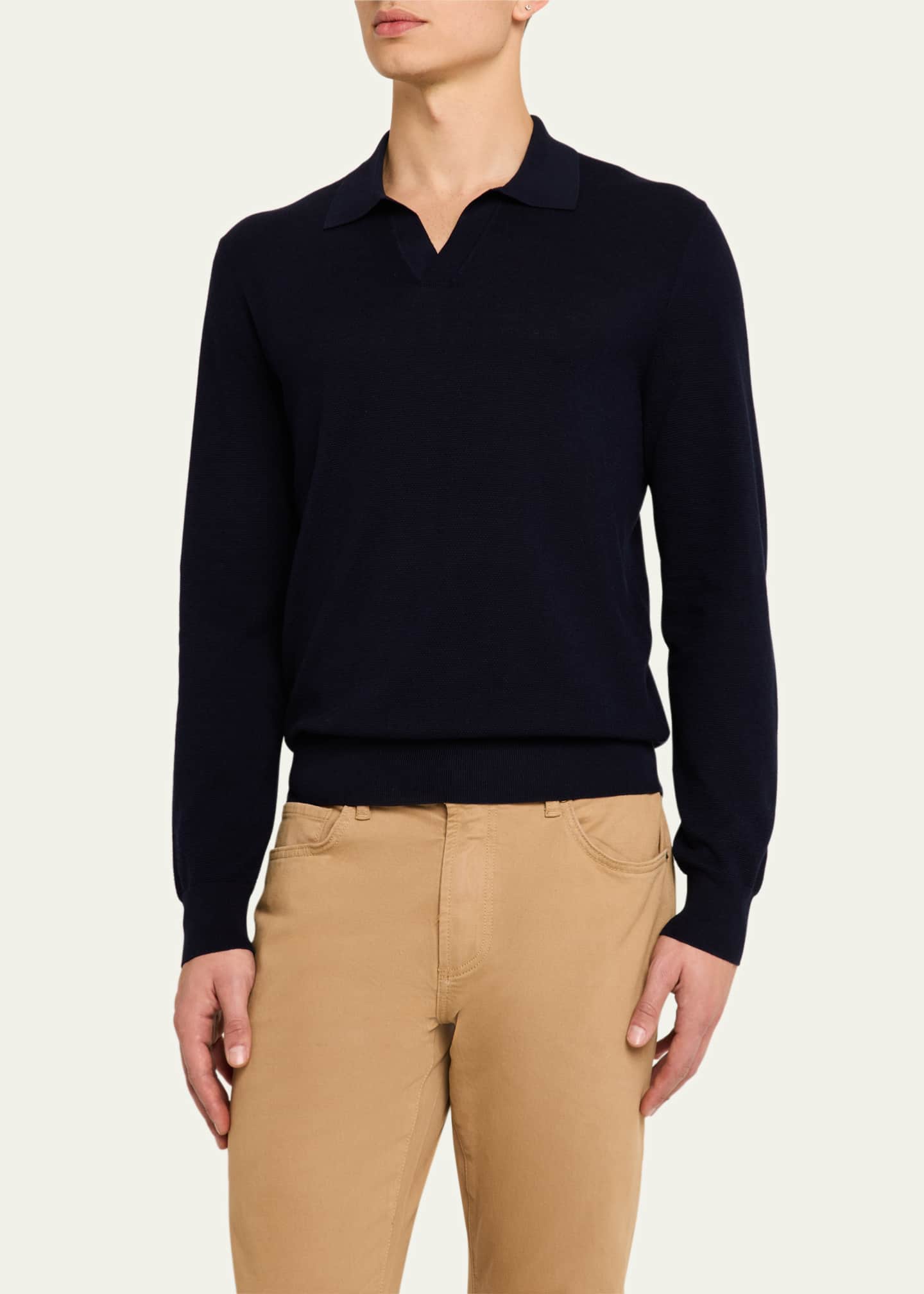 Ralph Lauren Purple Label Men's Mulberry Silk-Cotton Sweater Image 3 of 4