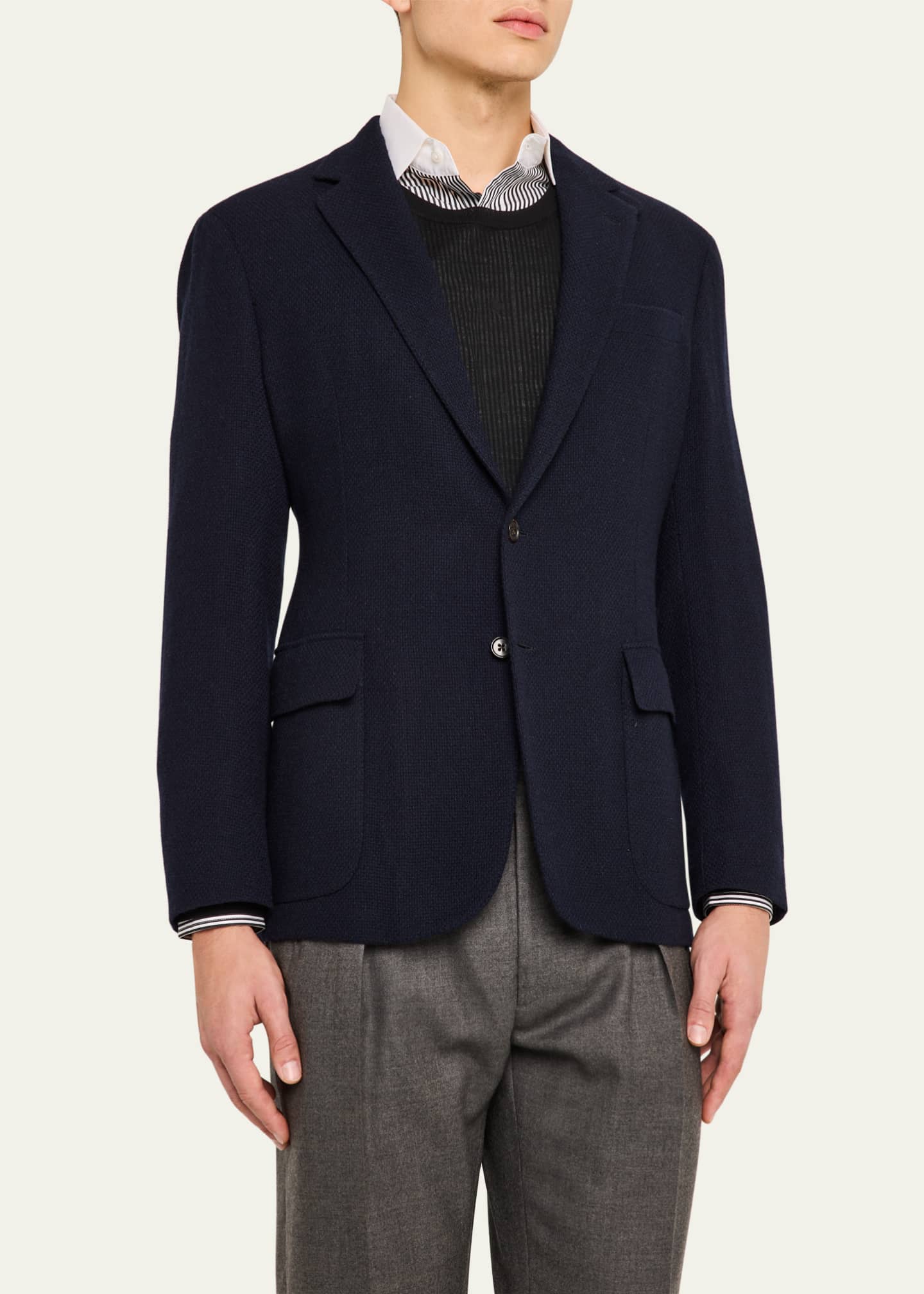 Ralph Lauren Purple Label Men's Textured Cashmere-Blend Sport Coat Image 4 of 8