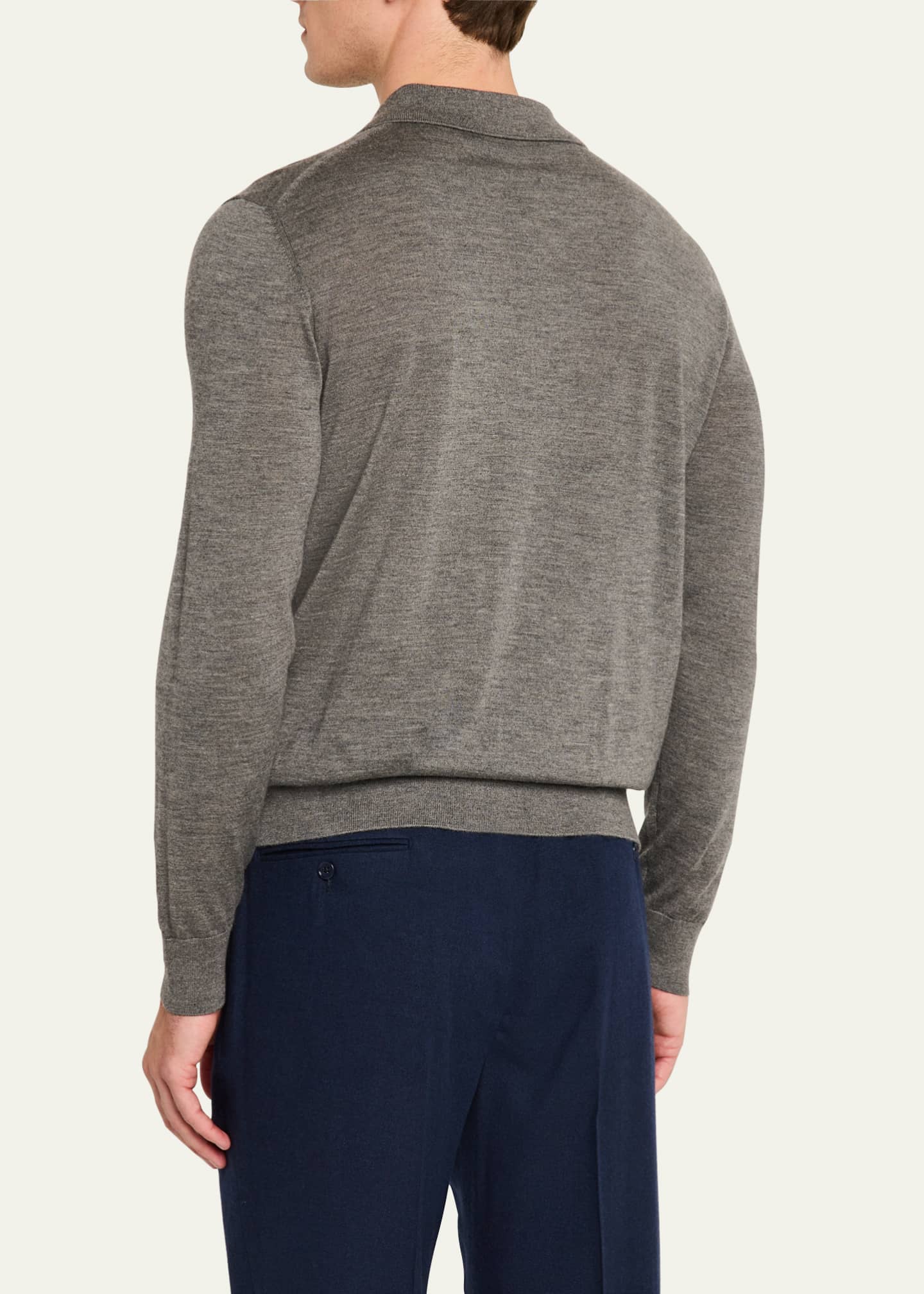 Ralph Lauren Purple Label Men's Worsted Cashmere Polo Sweater Image 3 of 5
