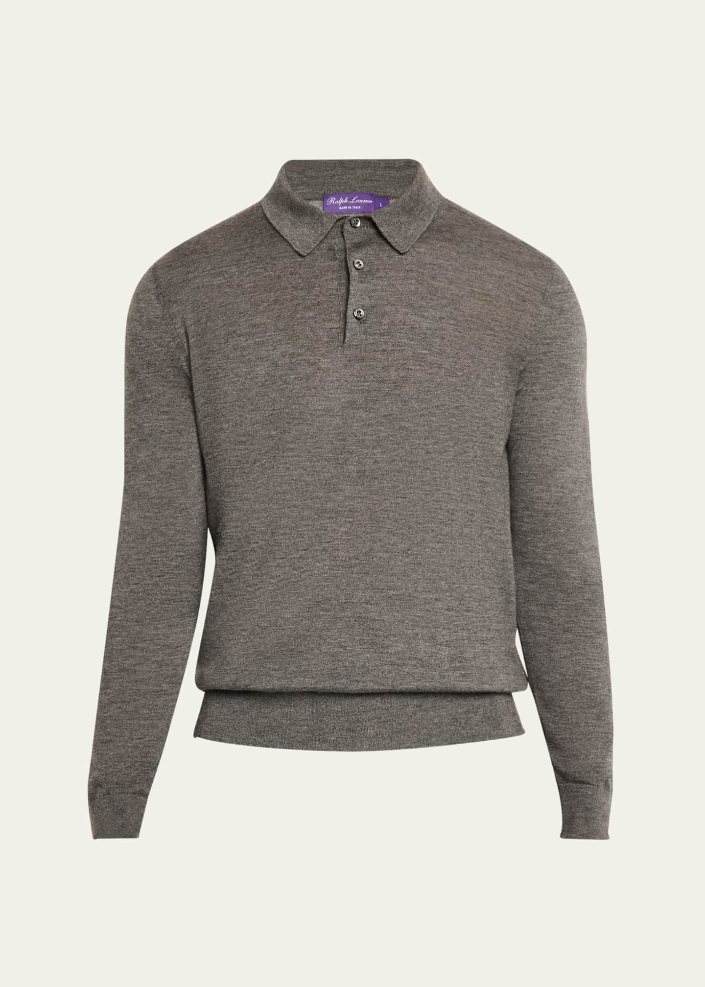Ralph Lauren Purple Label Men's Worsted Cashmere Polo Sweater Image 1 of 5
