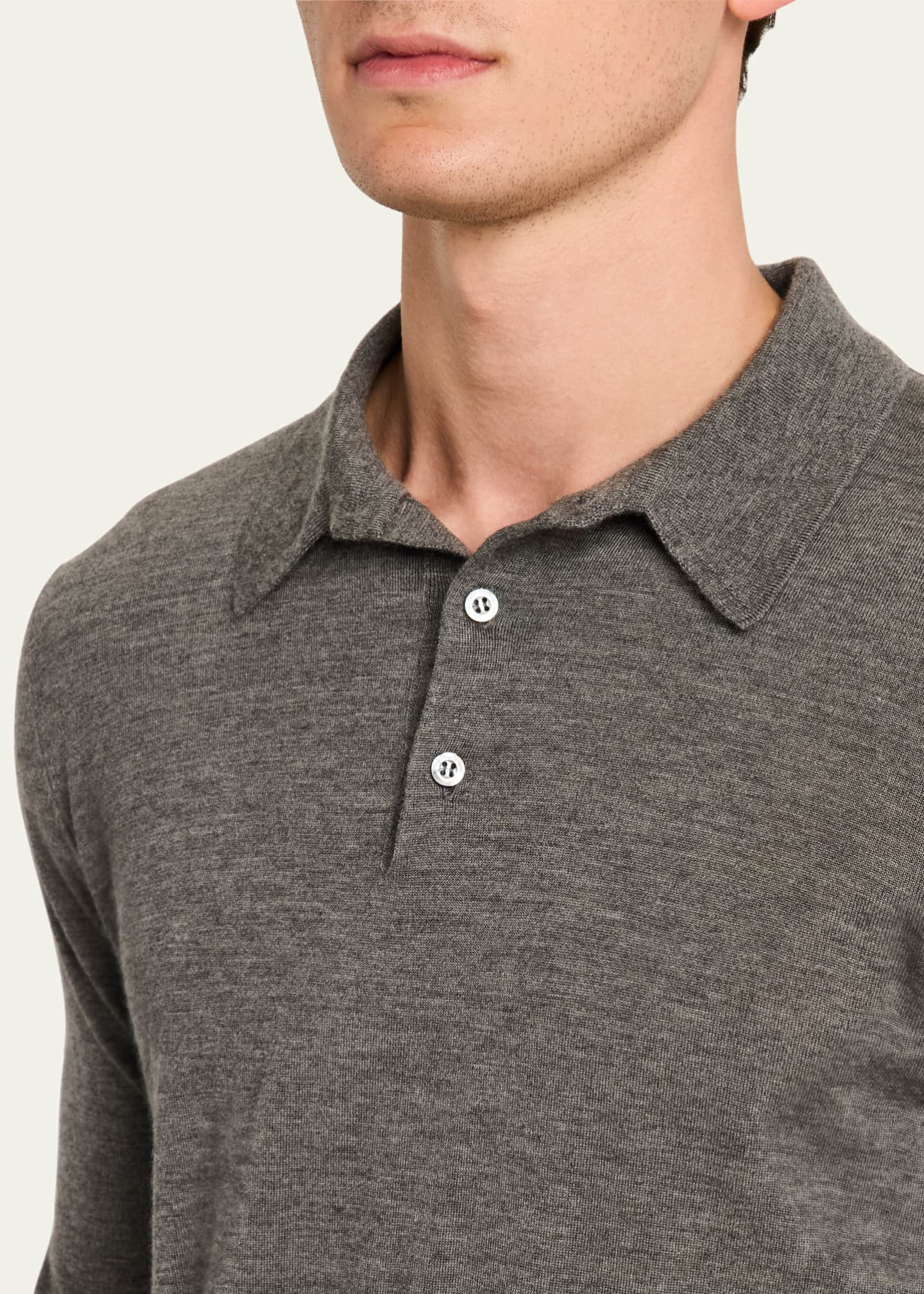 Ralph Lauren Purple Label Men's Worsted Cashmere Polo Sweater Image 5 of 5