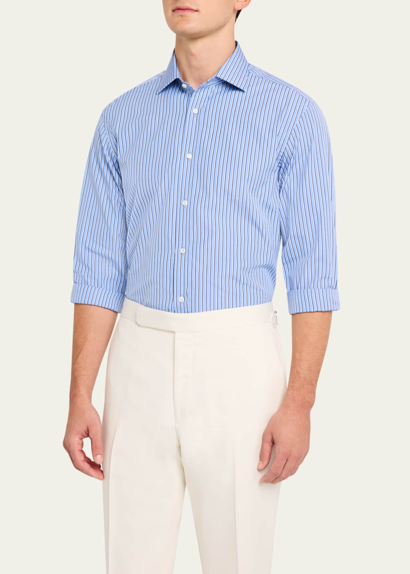 Ralph Lauren Purple Label Men's Aston Shadow Stripe Sport Shirt Image 4 of 5