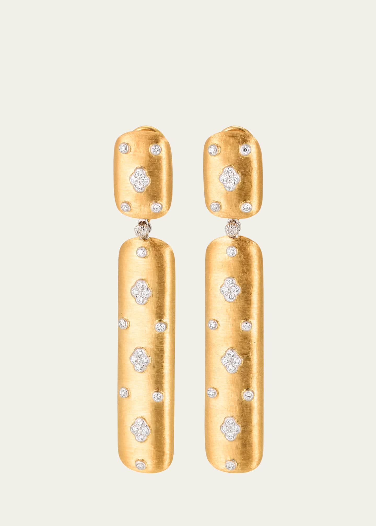 Buccellati Macri AB Convertible Drop Earrings in 18K Gold with Diamonds Image 1 of 4
