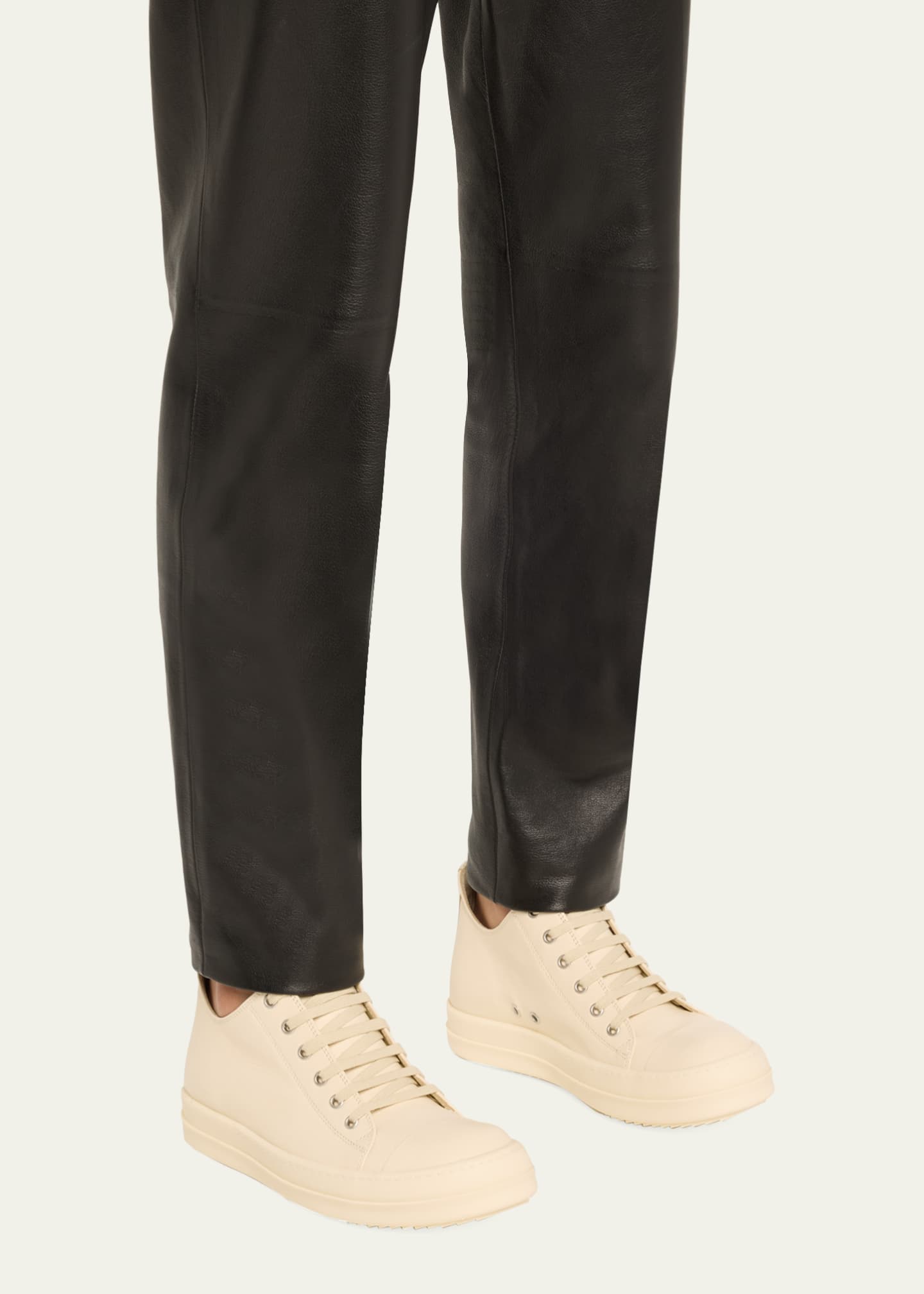 Rick Owens Scarpe Leather Low-Top Sneakers Image 2 of 6