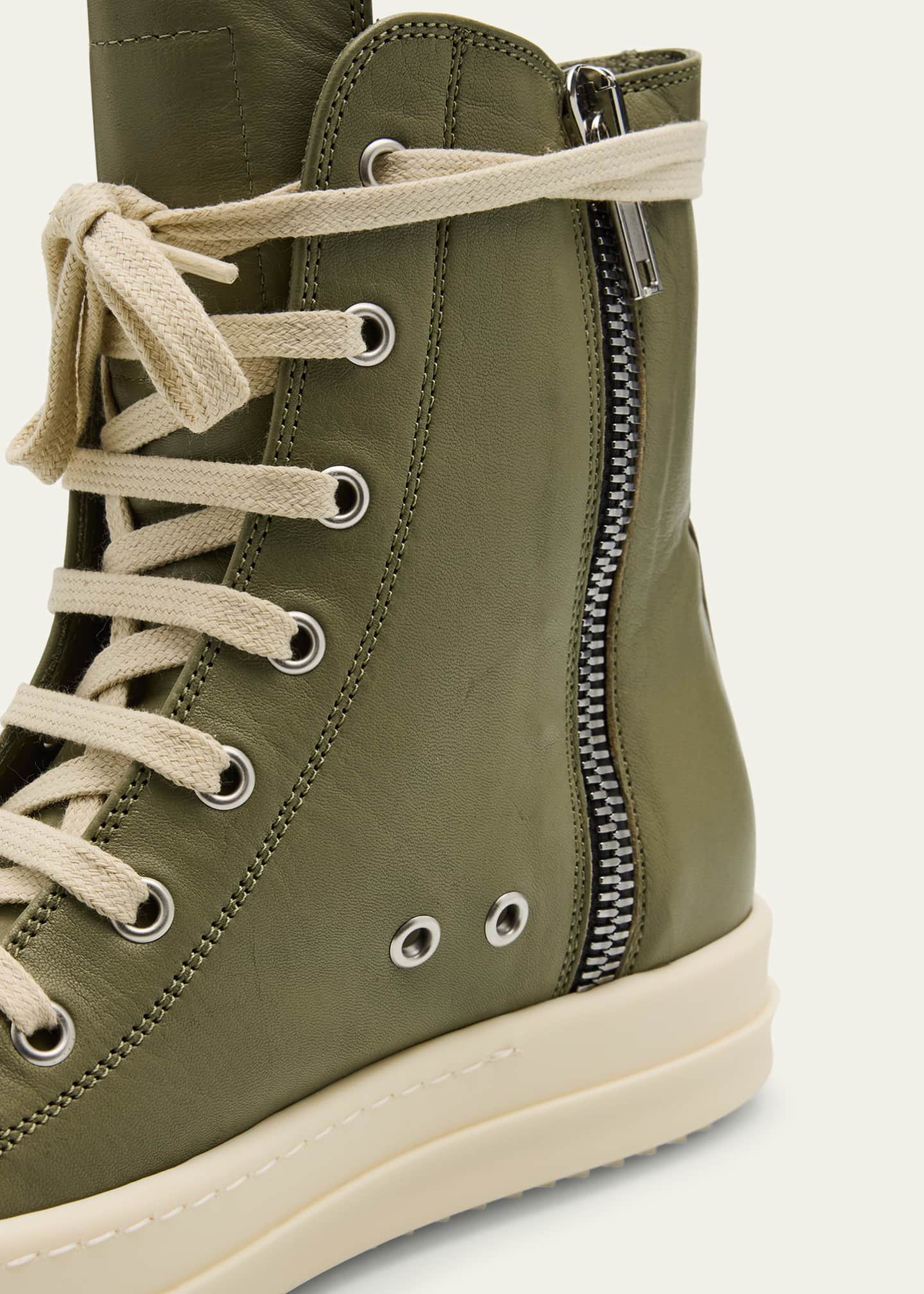 Rick Owens Scarpe Leather High-Top Sneakers Image 5 of 6