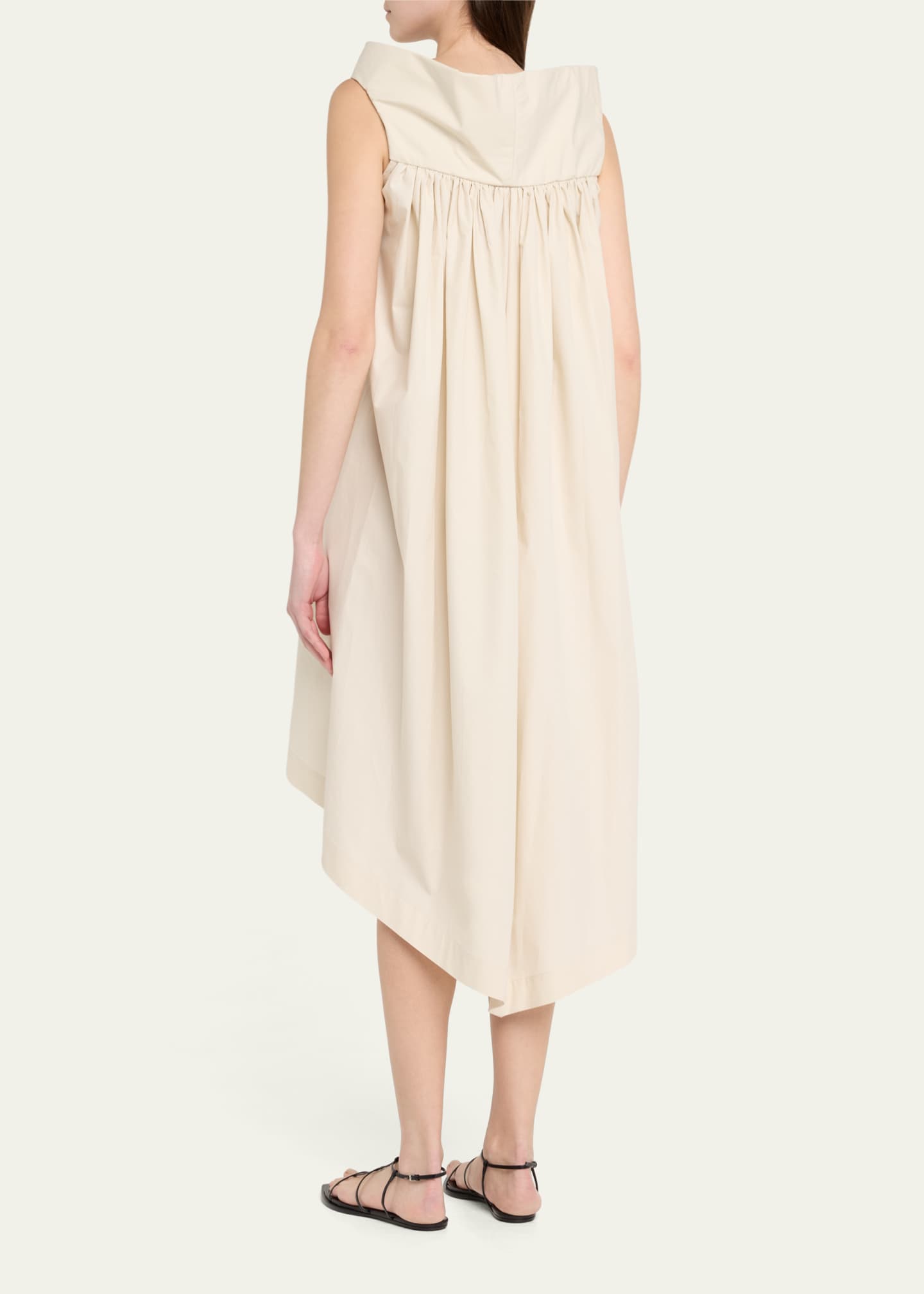 Rick Owens Chalice Cutout Gathered High-Low Midi Dress Image 3 of 5
