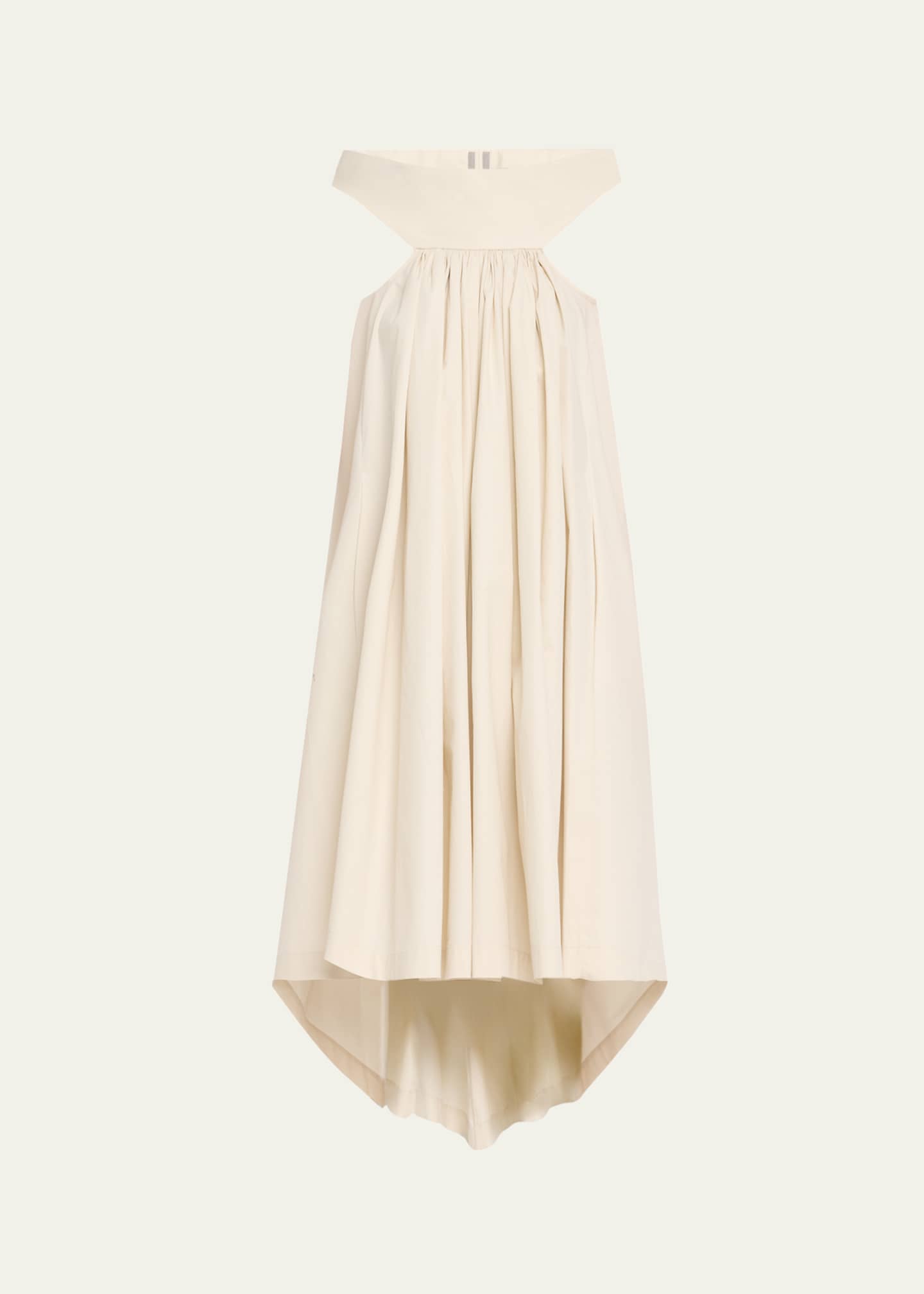 Rick Owens Chalice Cutout Gathered High-Low Midi Dress Image 1 of 5