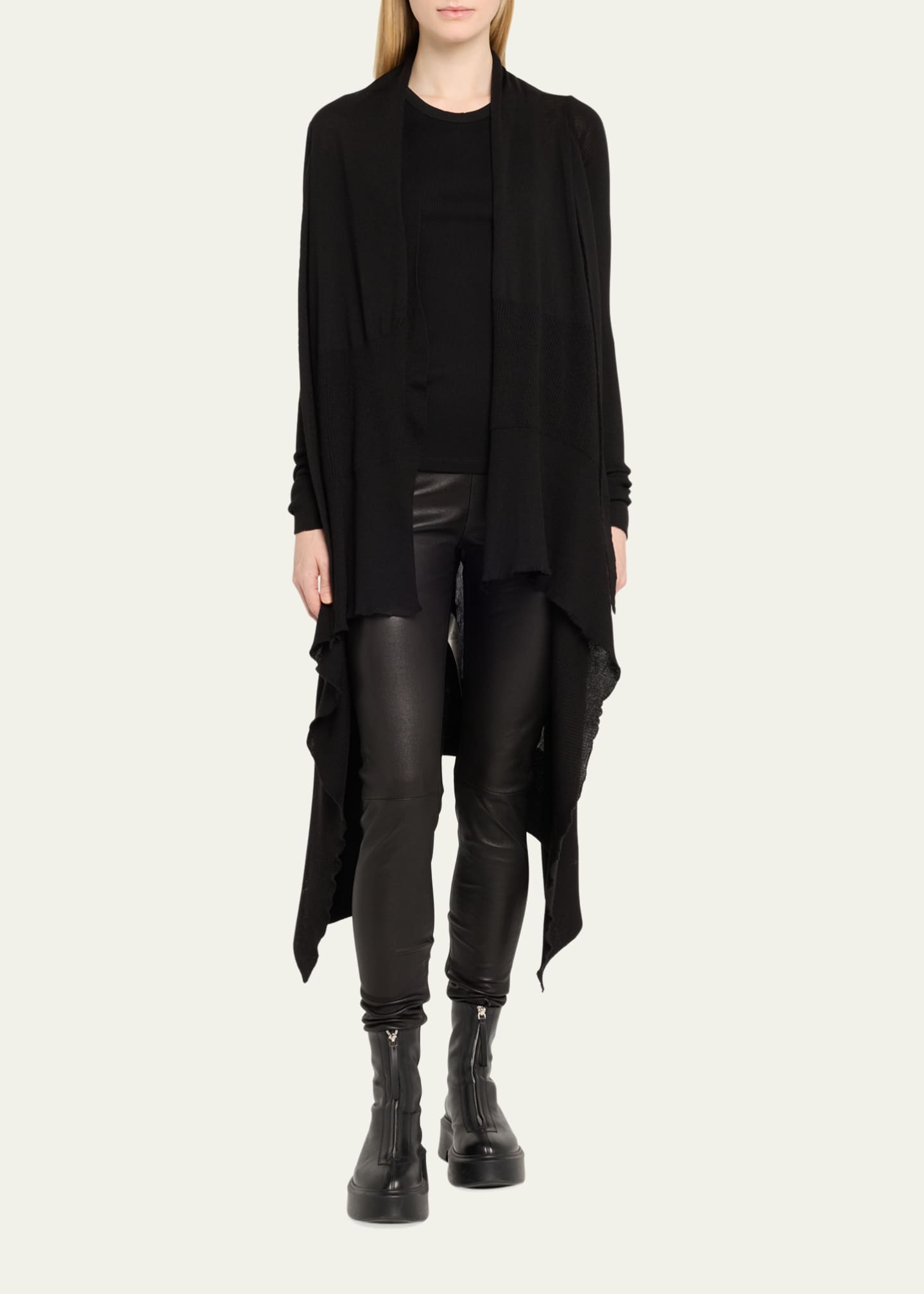 Rick Owens Tied Long Wrap Wool Cardigan Sweater - Bergdorf